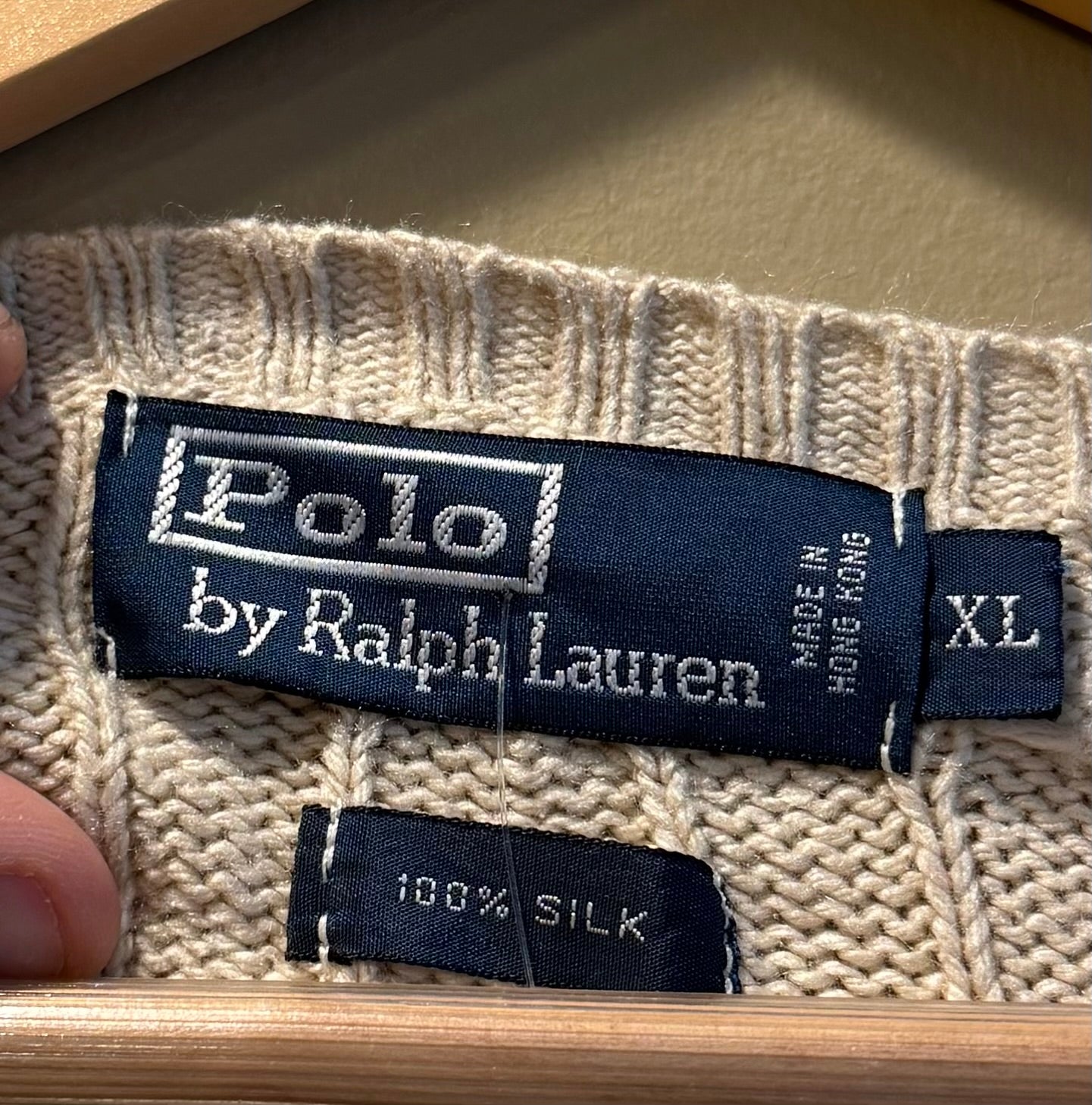 Vintage Polo Ralph Lauren Silk Cable Knit Sweater- XL