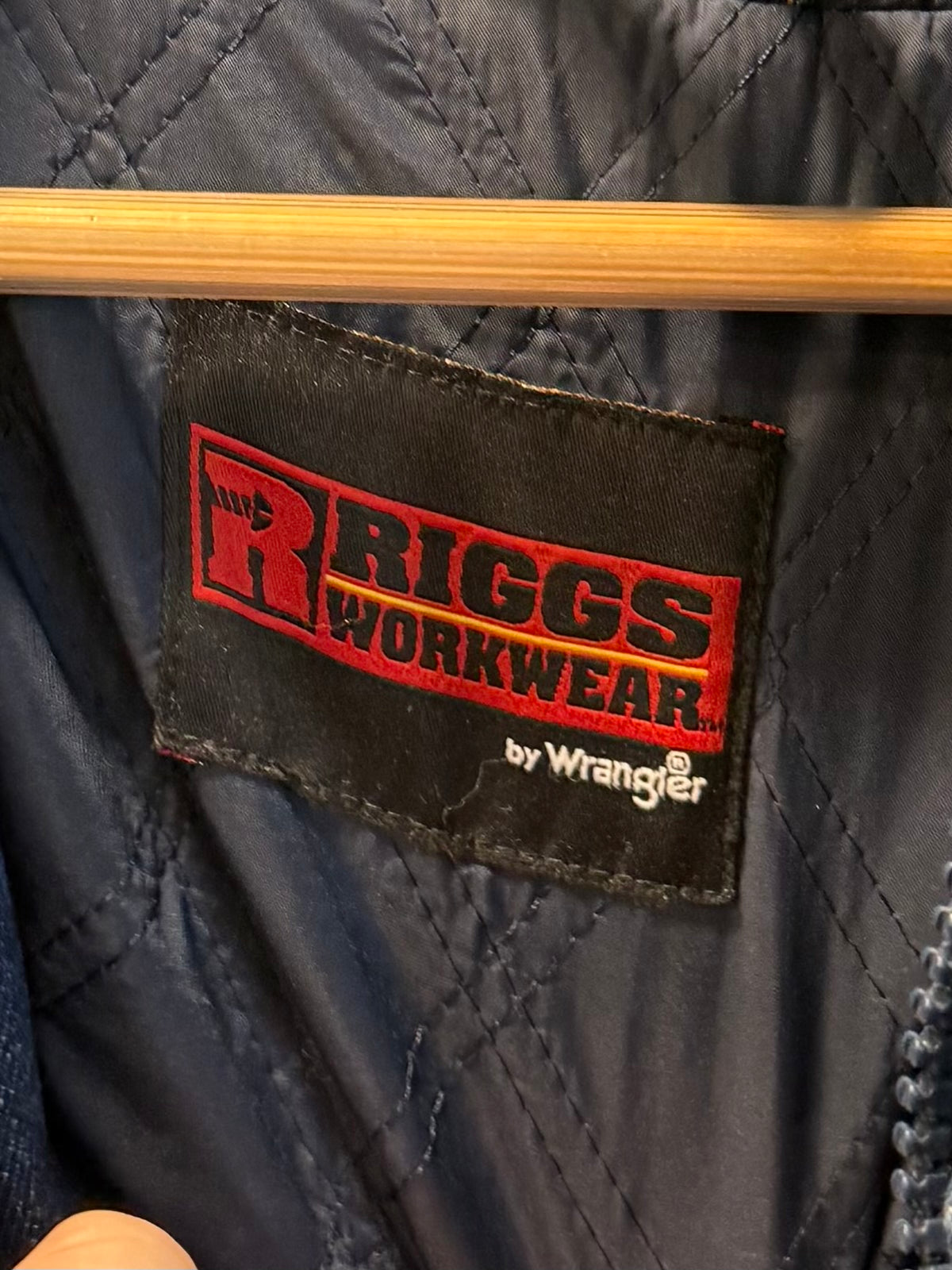 Vintage Riggs Workwear Denim Hooded Zip-Up Jacket- L