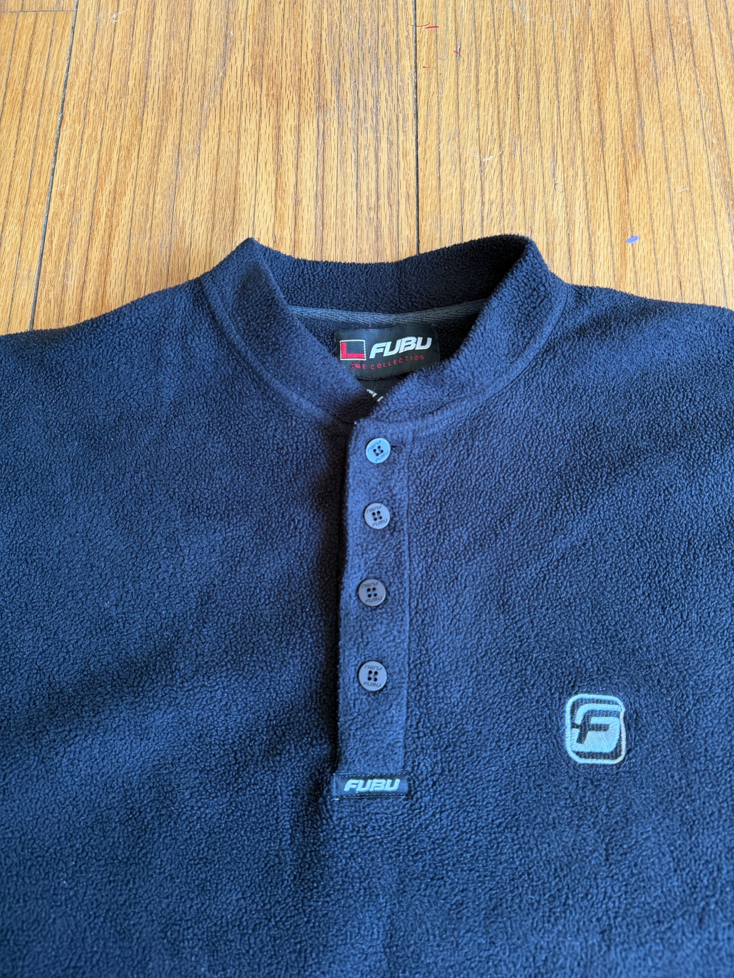 Vintage FUBU Black Embroidered Fleece Crewneck Sweatshirt- XL
