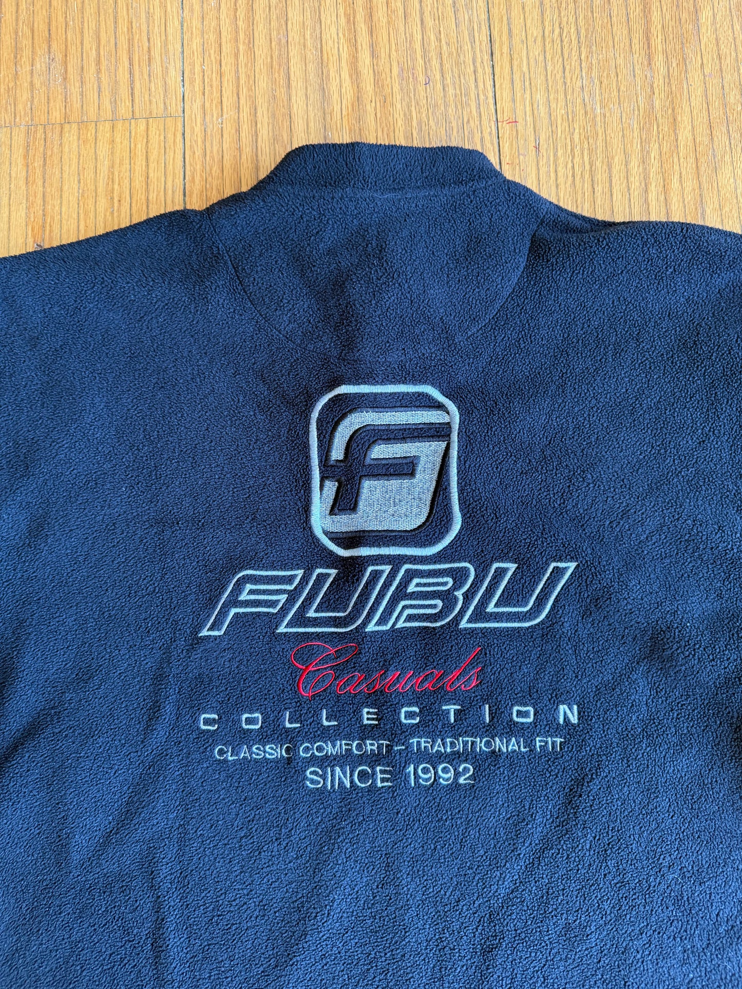 Vintage FUBU Black Embroidered Fleece Crewneck Sweatshirt- XL
