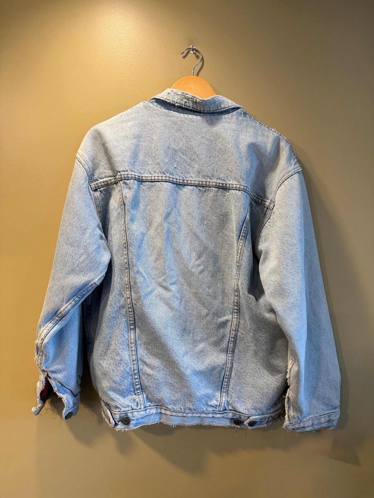 Vintage Gap Flannel Lined Light Wash Denim Jacket- XL