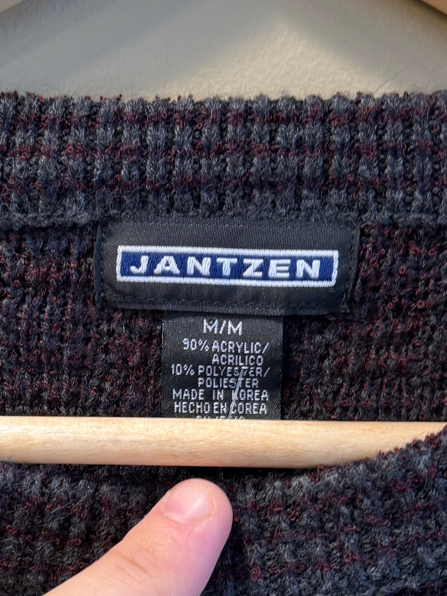 Vintage Jantzen Maroon & Gray Sweater- M