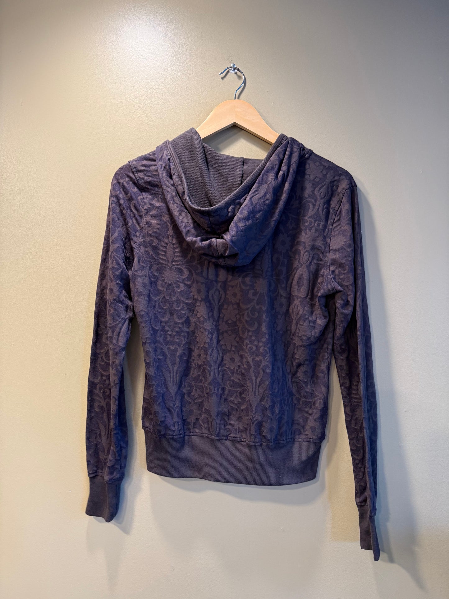 Vintage Y2K Forever 21 Brown Flower Zip-Up Hoodie- M