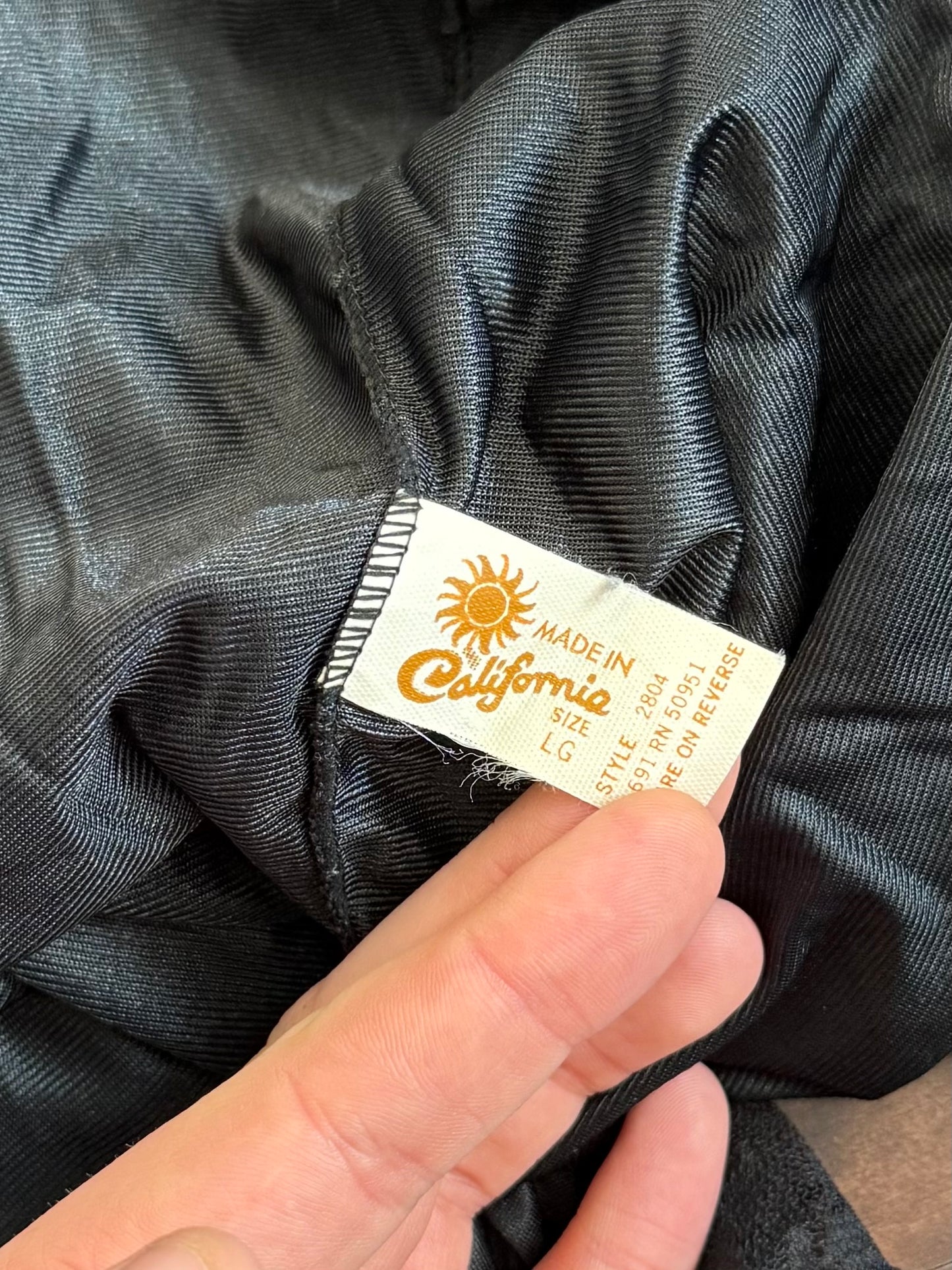 Vintage Made In California Black Lace Lingerie Cami Top- L