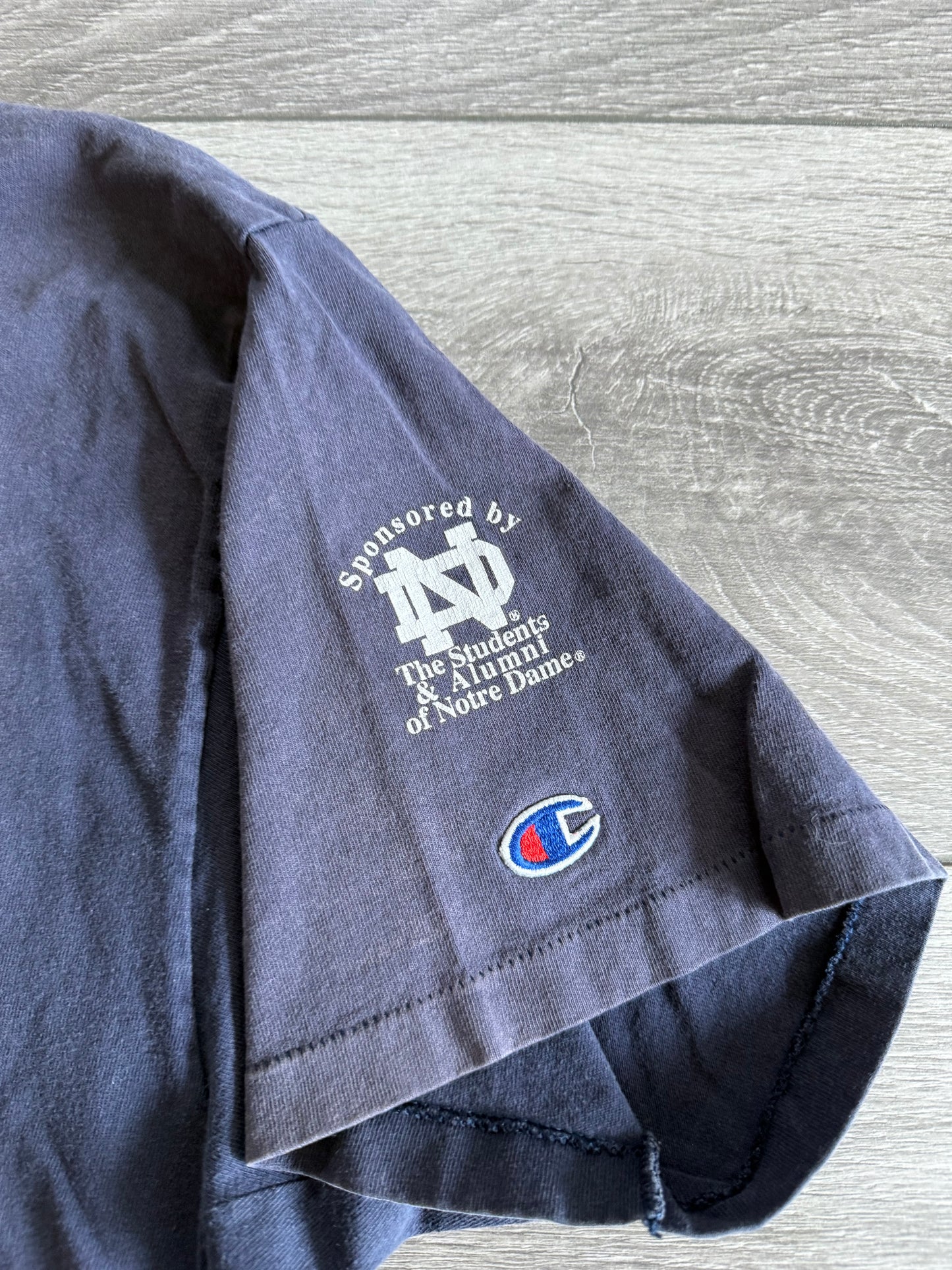 Vintage Champion Notre Dame Football Faded Cropped T-Shirt- XL