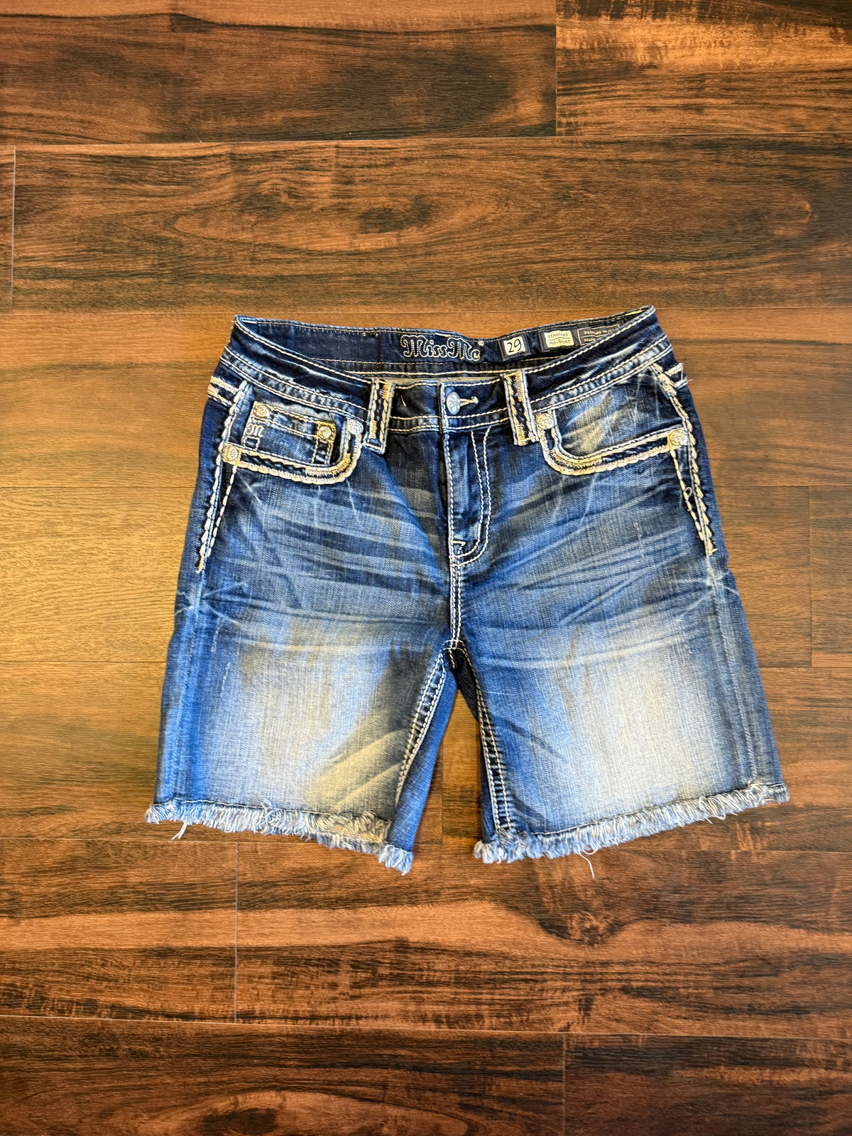 Vintage Miss Me Embellished Dark Wash Denim Jean Shorts- 30