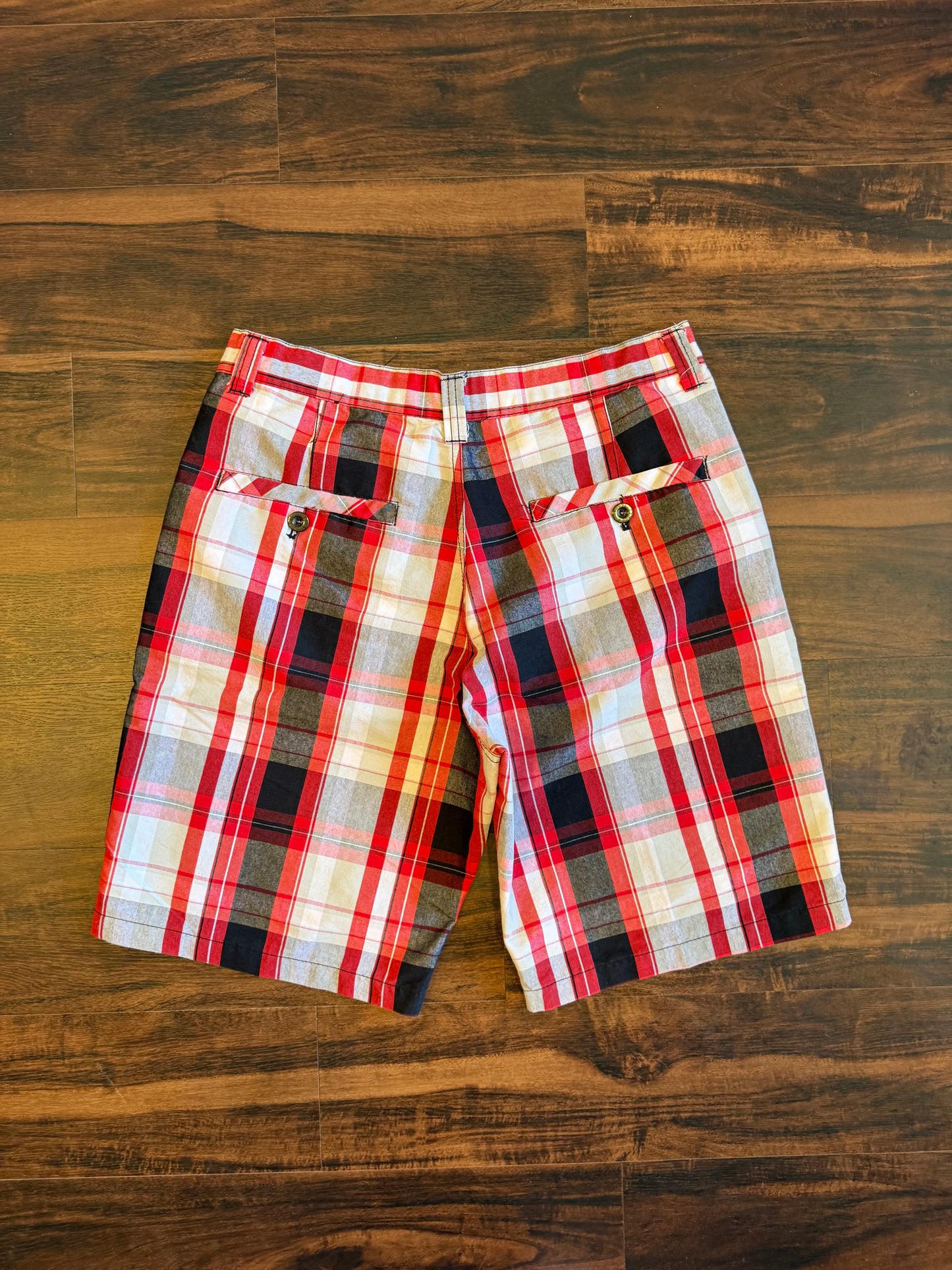 Vintage South Pole Collection Red Plaid Shorts- 34