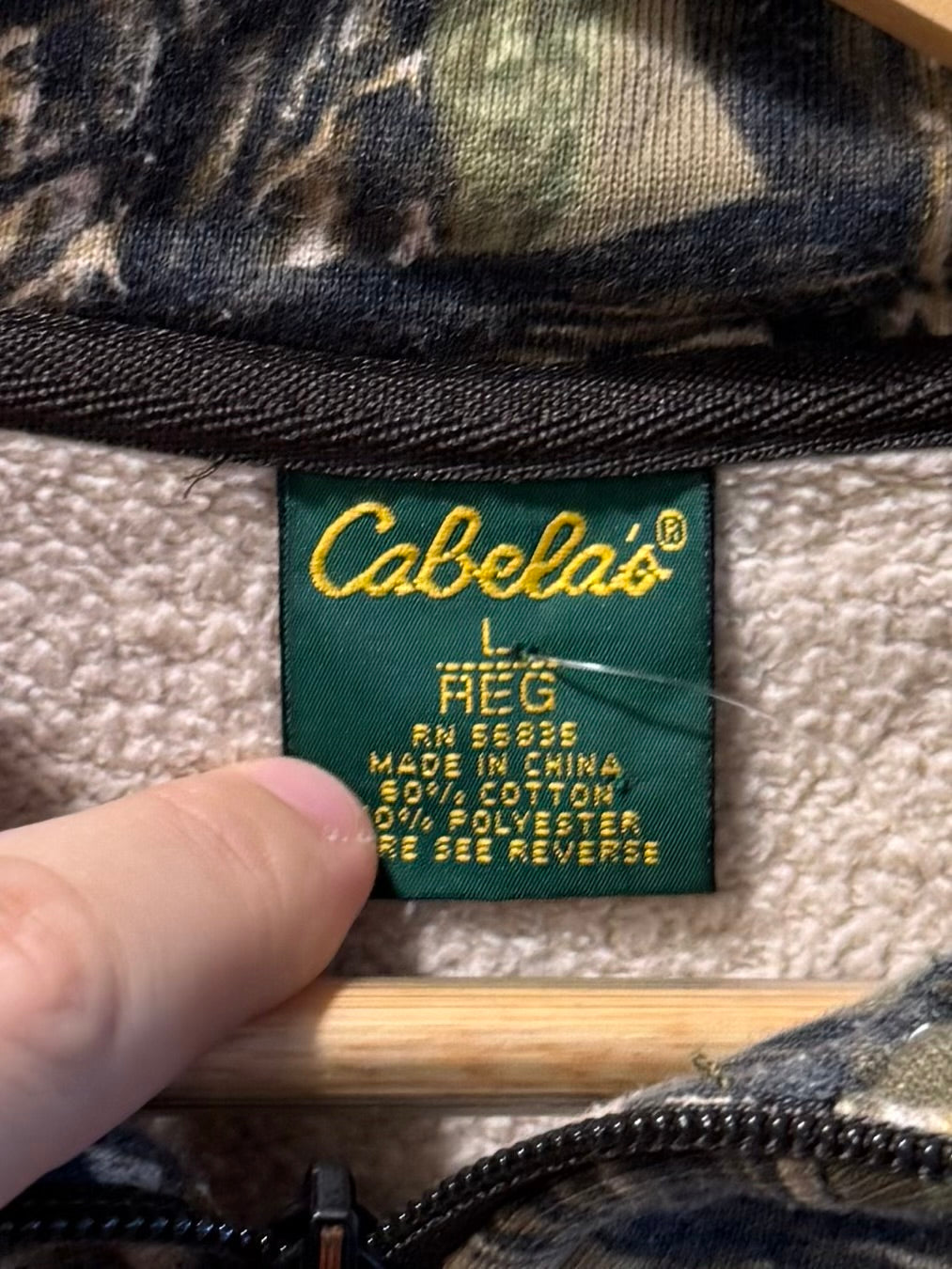 Vintage Cabela’s Tree Camo Quarter-Zip Sweatshirt- L
