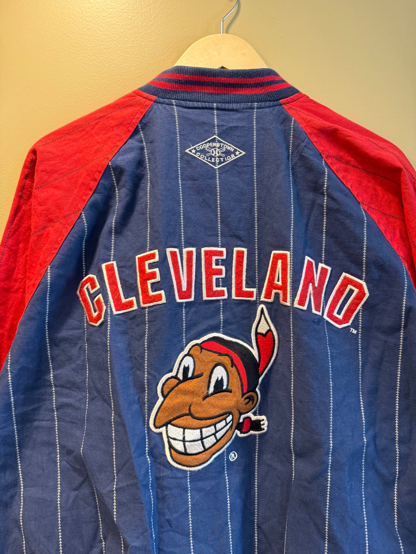 Vintage Majestic Cleveland Indians Cooperstown Collection Zip-Up Jacket- XL