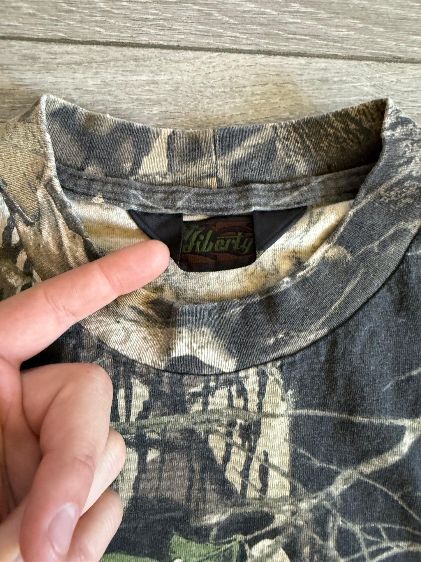 Vintage Mossy Oak Camouflage Single Stitch Pocket T-Shirt- XL