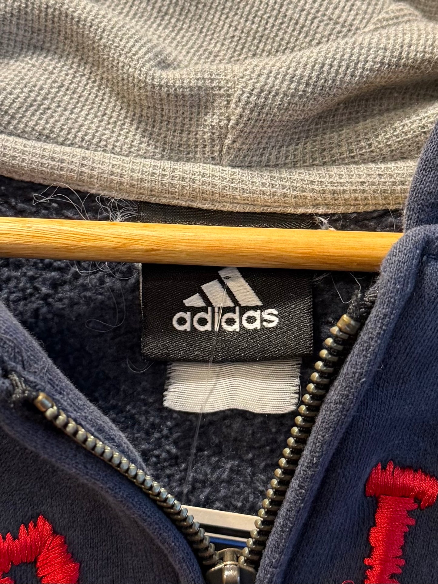 Vintage Cleveland Indians Adidas Blue Zip-Up Hoodie Sweatshirt- M