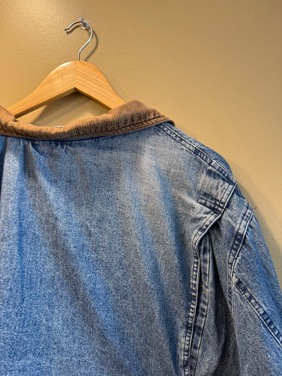 Vintage Faded Glory Denim Flannel Lined Chore Coat Jacket- XL