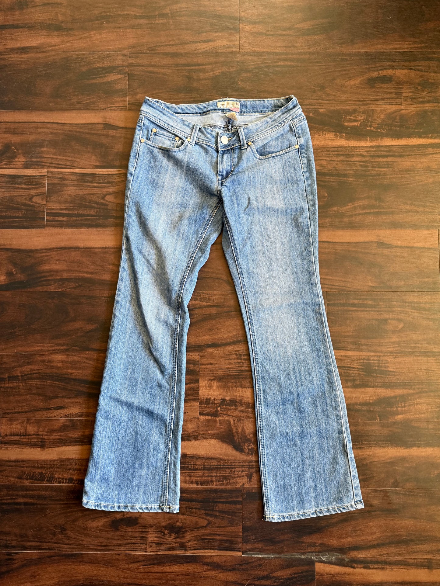 Vintage Y2K Route 66 Low Rise Flared Denim Jeans- 32x31