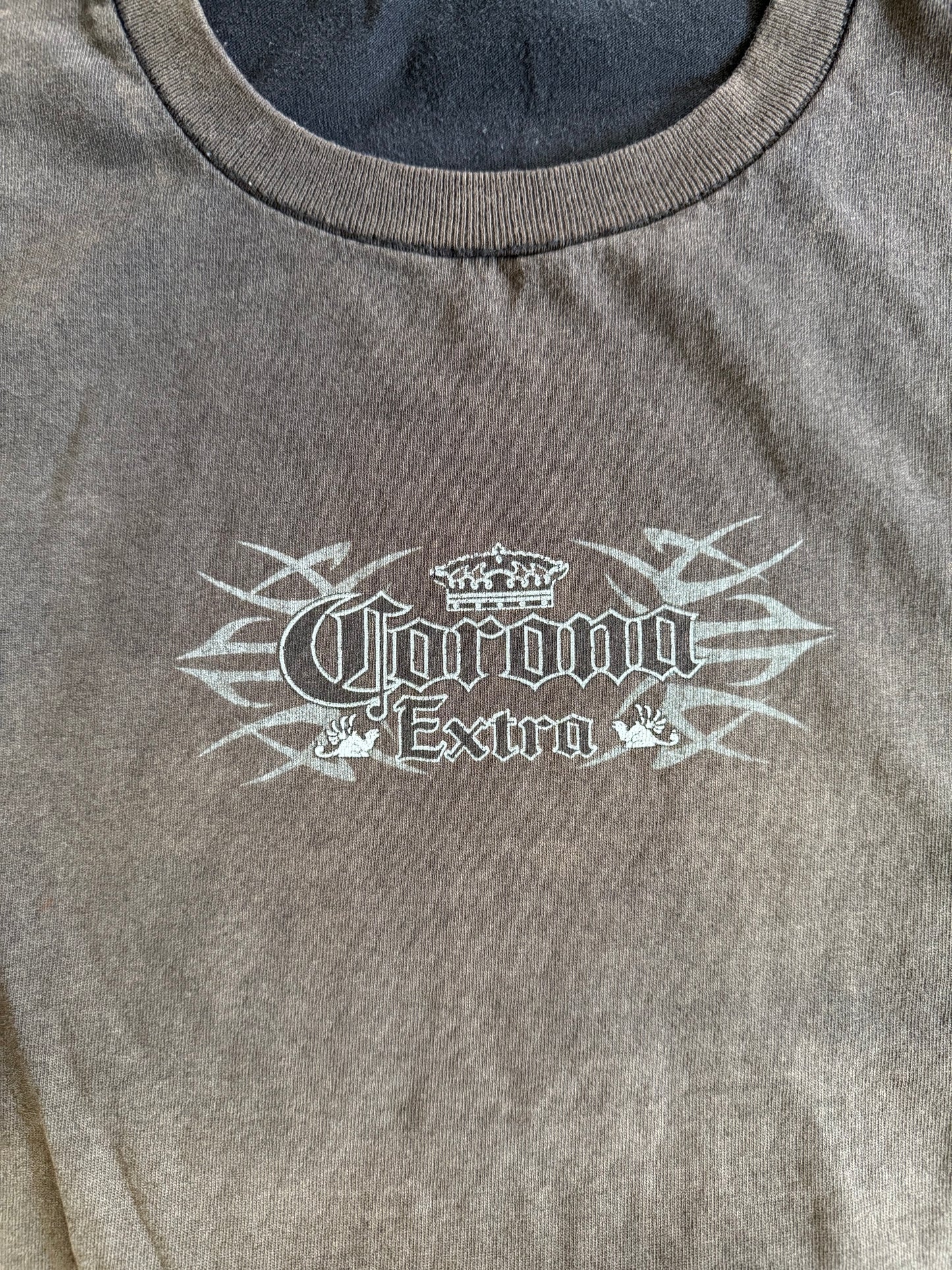 Vintage Y2K Corona Extra Sun Faded Black Tank Top- XL