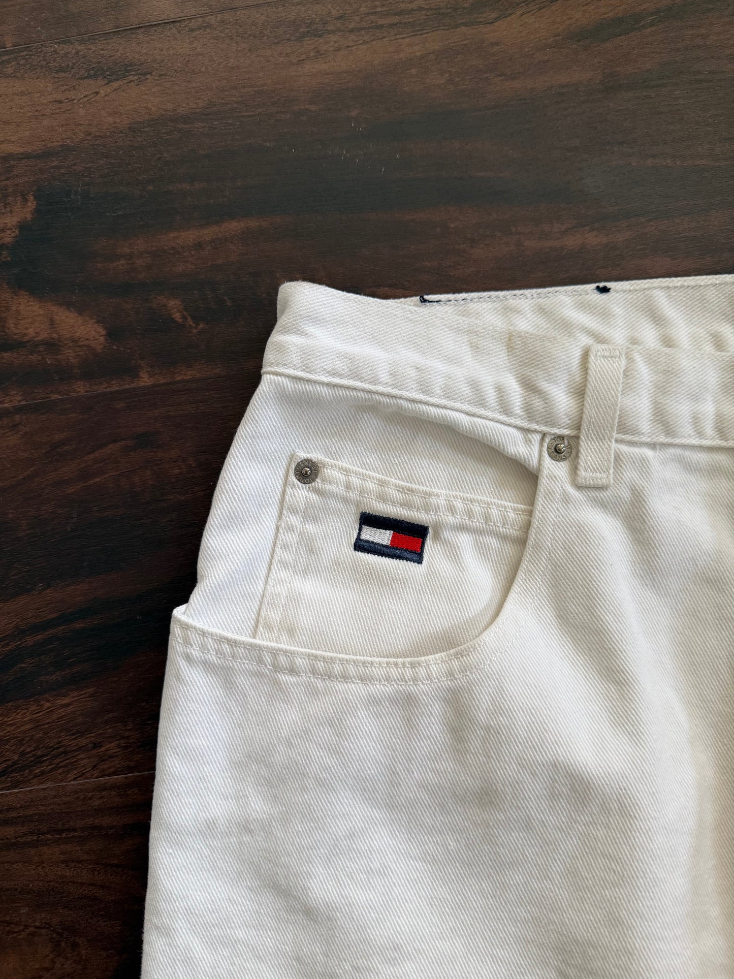 Vintage Tommy Hilfiger White Denim Carpenter Jeans- 34x33