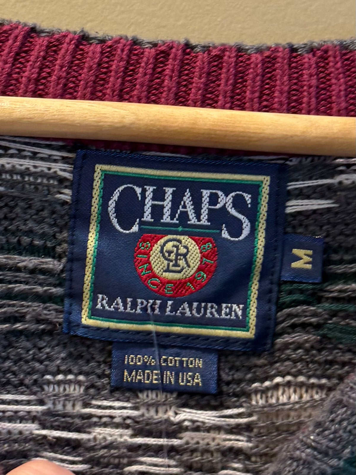 Vintage Chaps Ralph Lauren Patterned Sweater- M