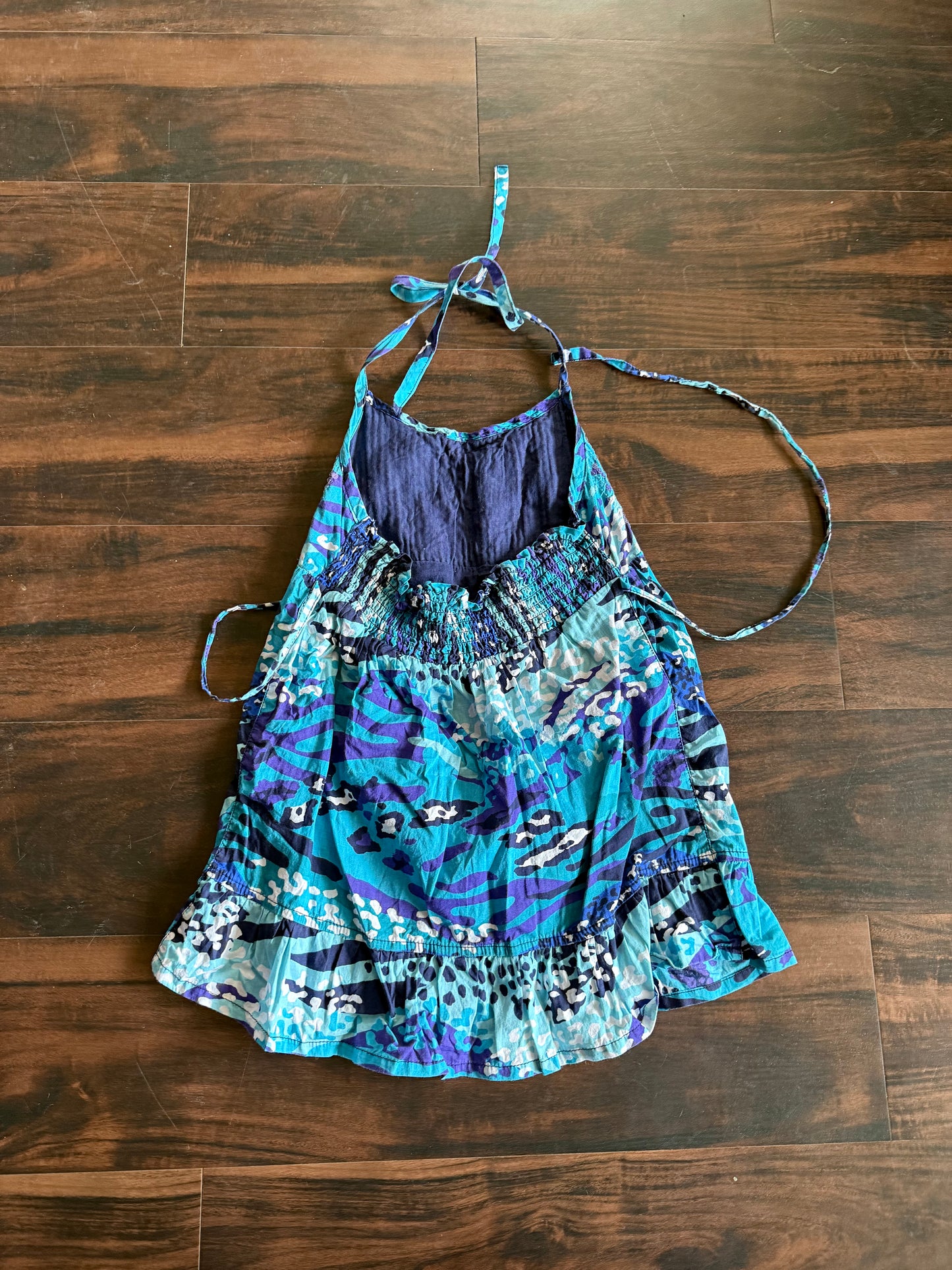 Vintage Y2K Justice Patterned Blue & Purple Top- S