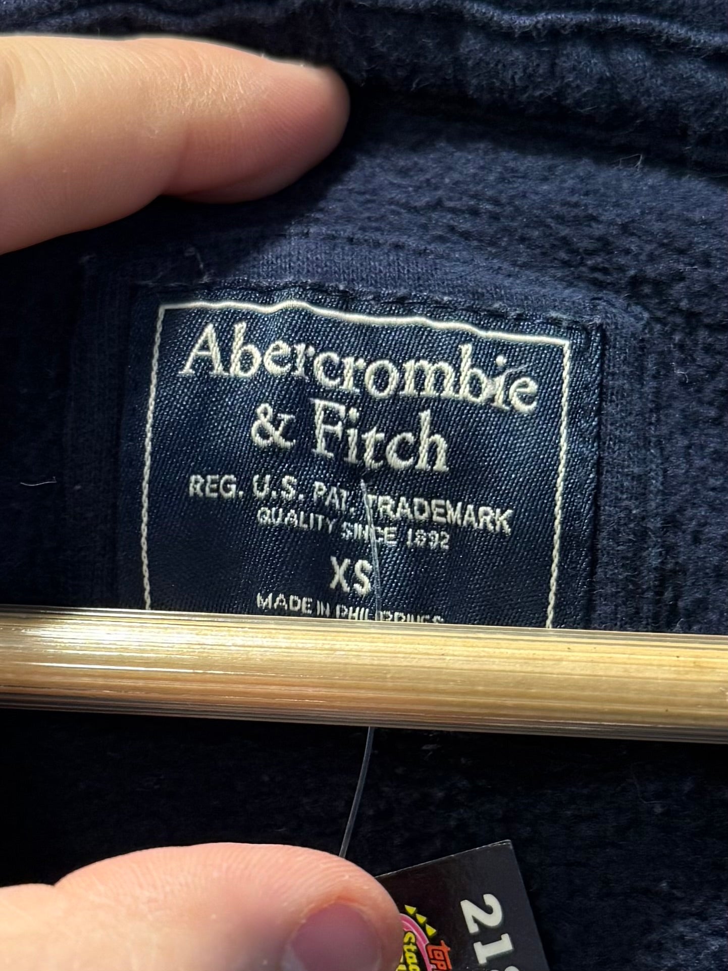 Vintage Abercrombie & Fitch Navy Blue Zip-Up Hoodie- S