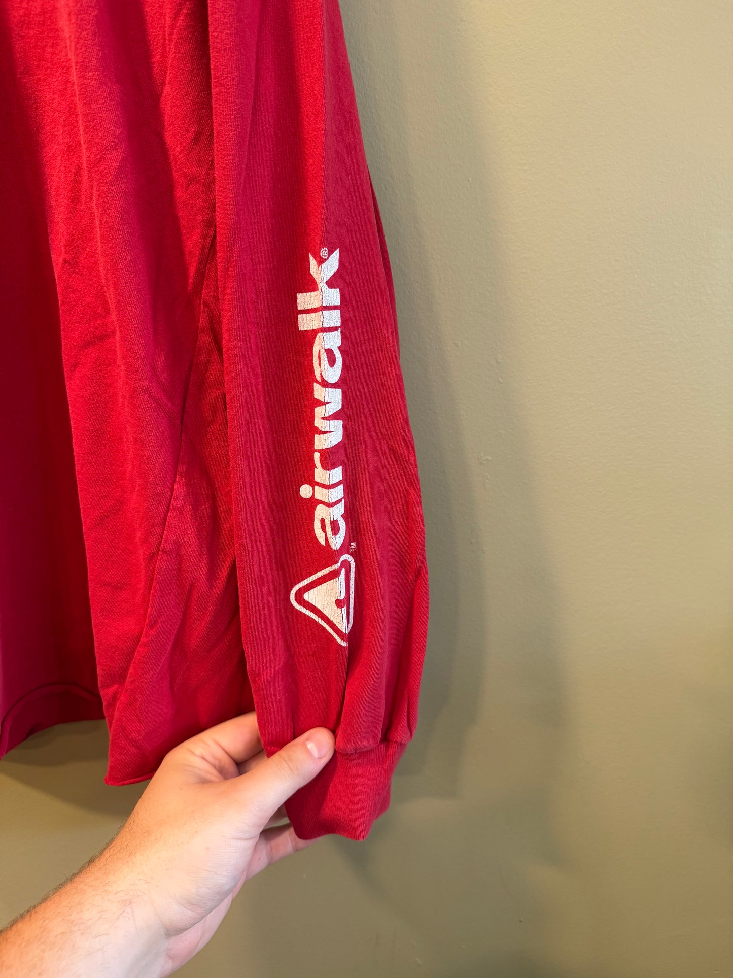 Vintage Airwalk Tony Hawk Skateboarding Red Long Sleeve T-Shirt- XL