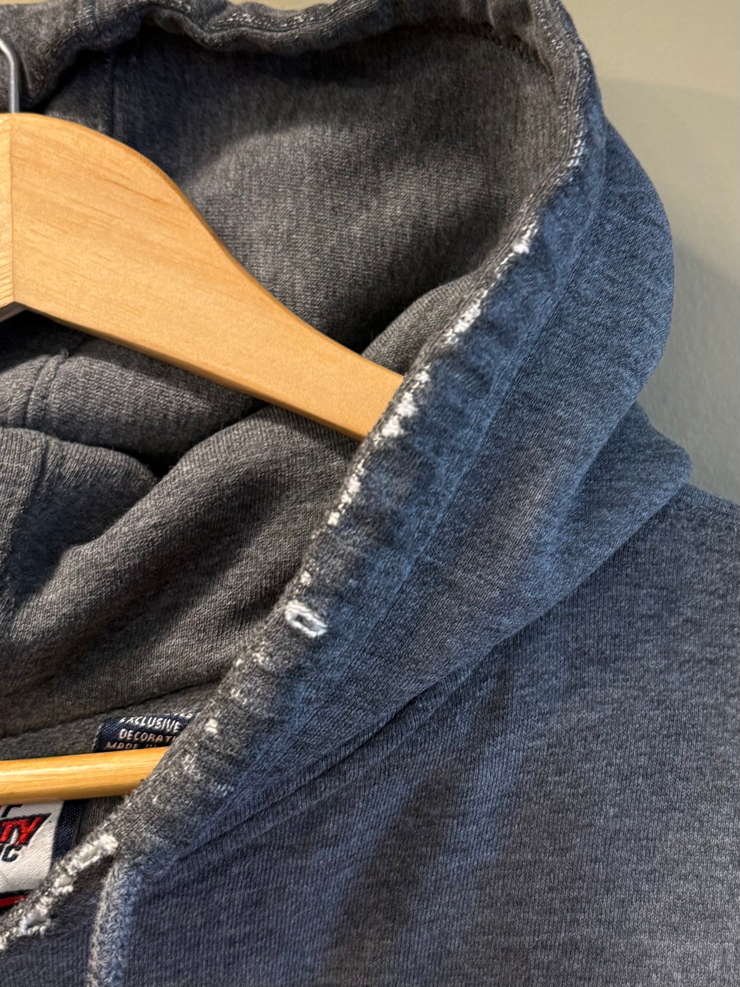 Vintage Ohio State Gray Distressed Hoodie Sweatshirt- L