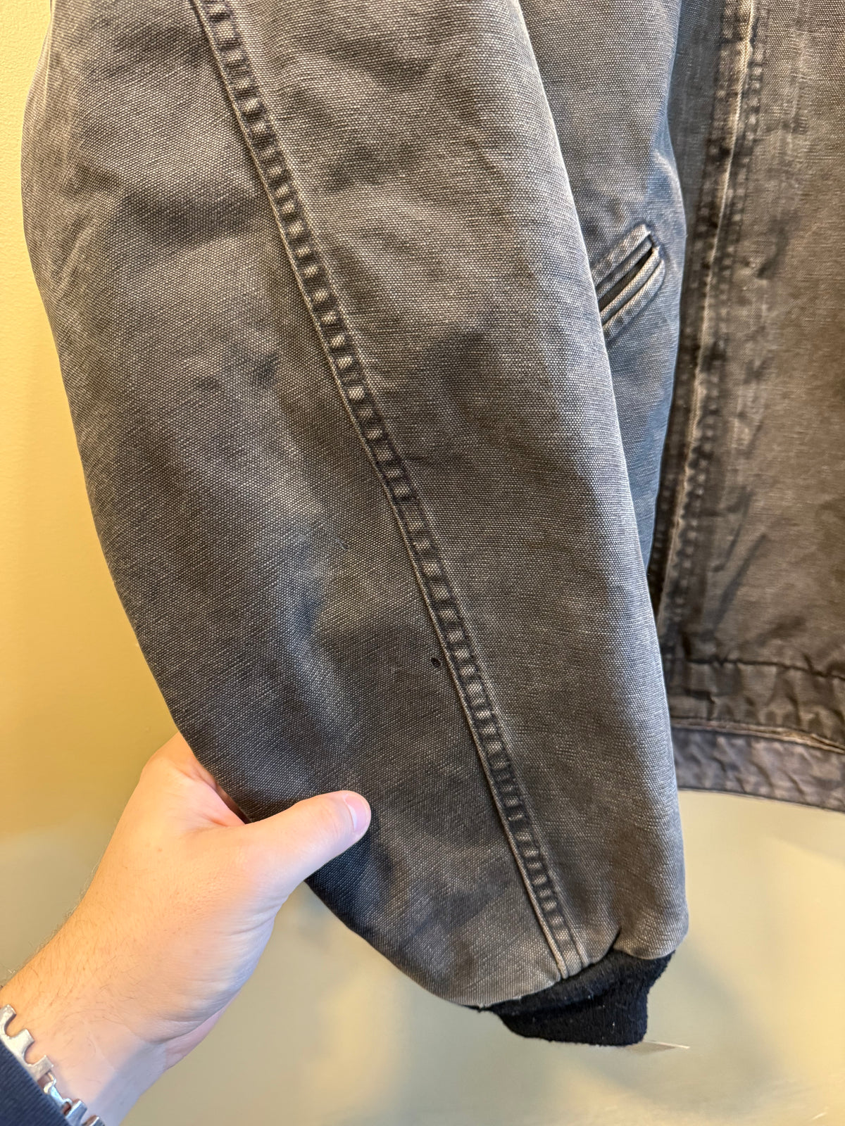Vintage Carhartt Muleskins Dark Gray Blanket Lined Detroit Jacket- XL