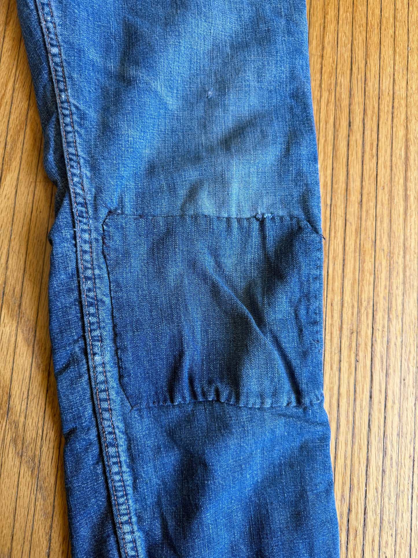 Vintage 70s Flannel-Lined Repaired Denim Jeans- 26x27