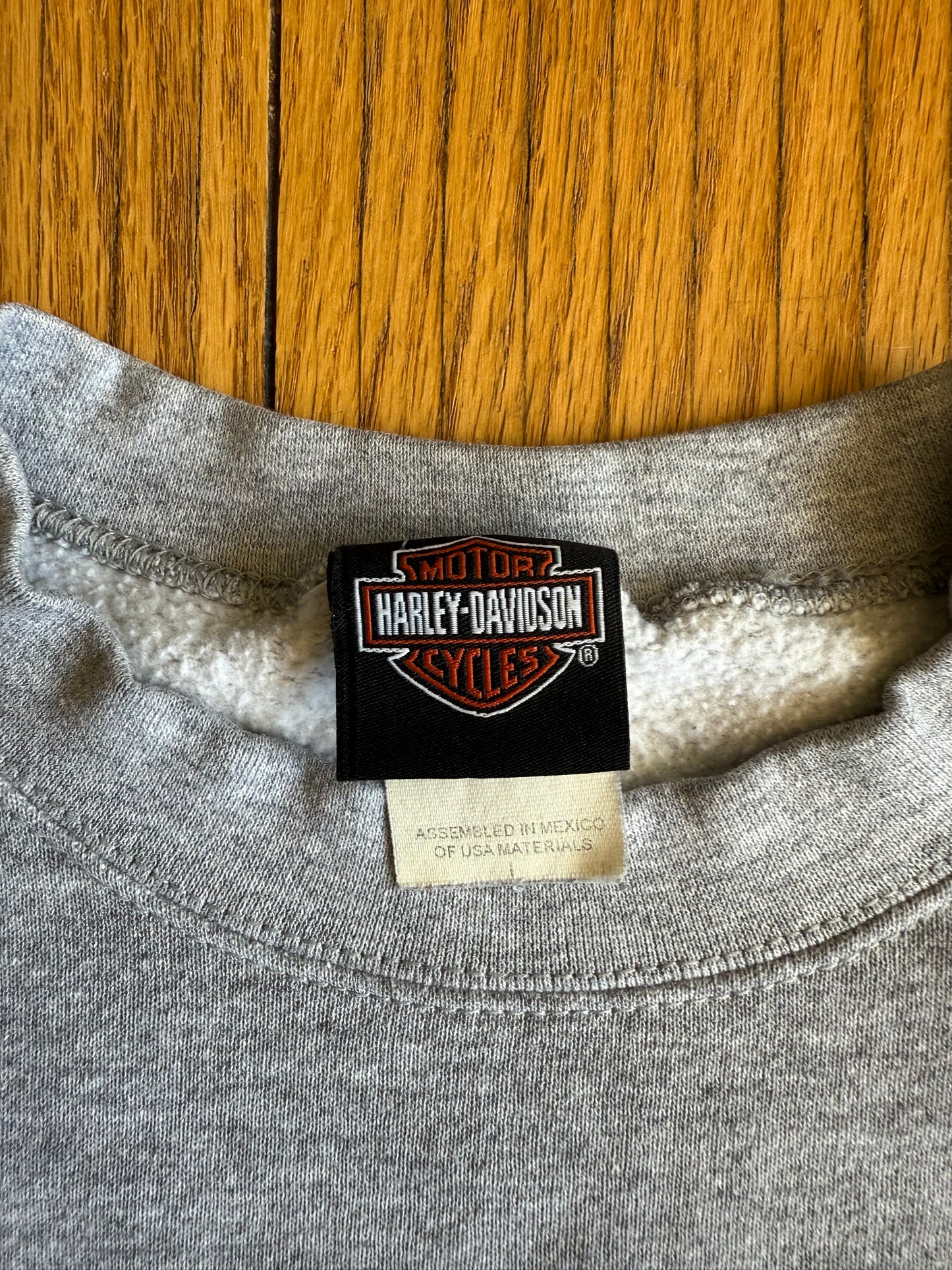 Vintage Harley Davidson Motorcycles Most Wanted Gray Crewneck Sweatshirt- L
