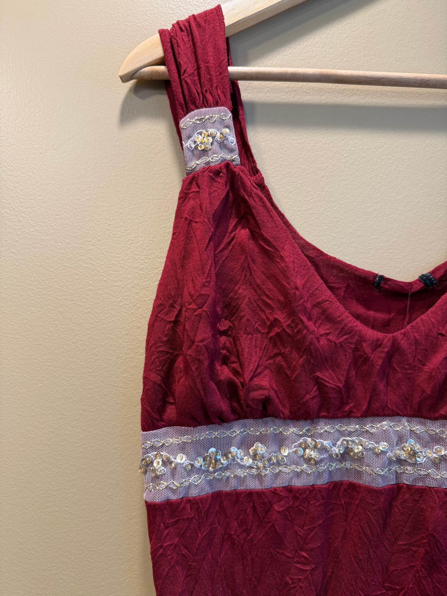 Vintage Y2K Red Embellished Top- S
