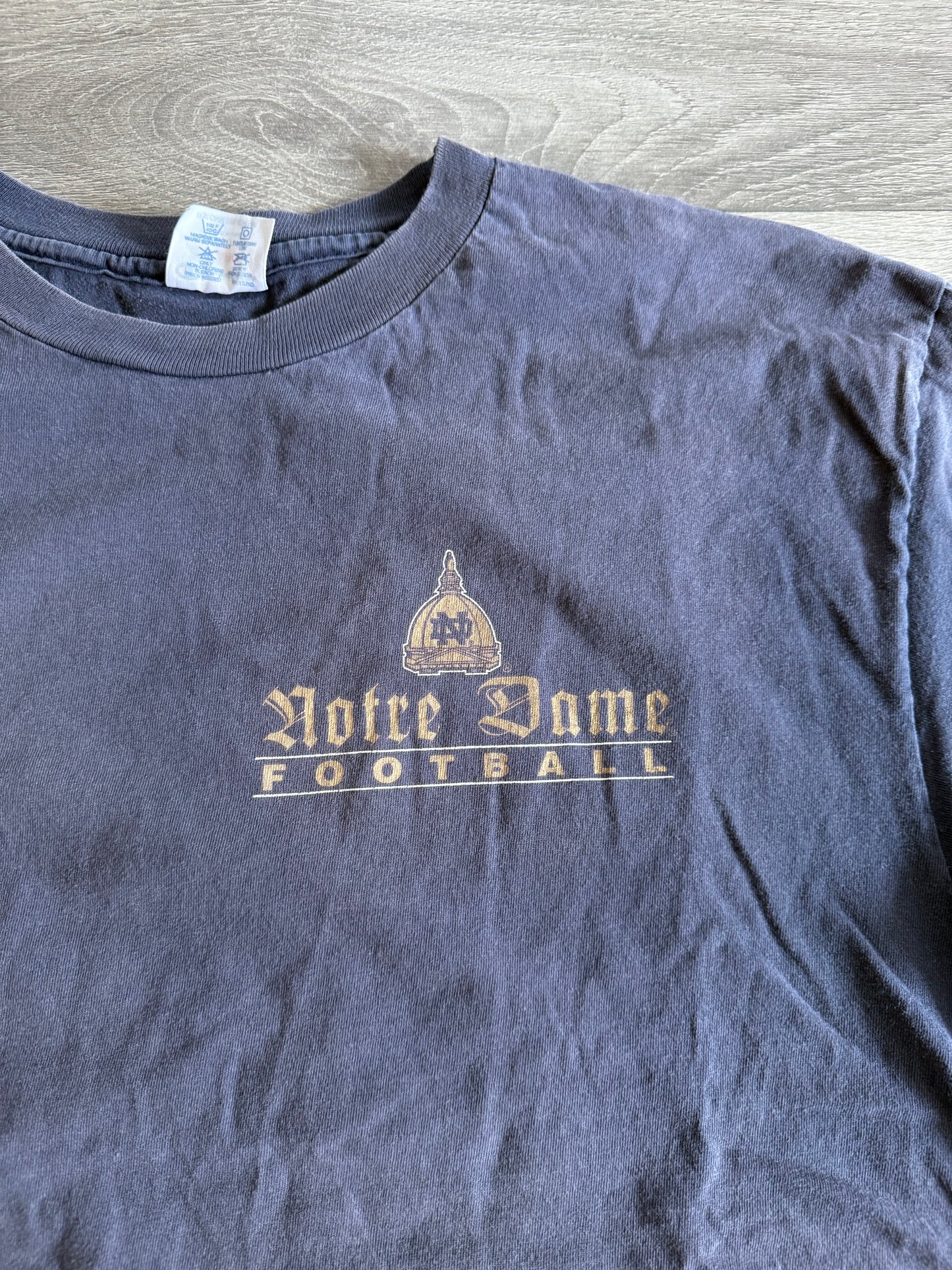 Vintage Champion Notre Dame Football Faded Cropped T-Shirt- XL