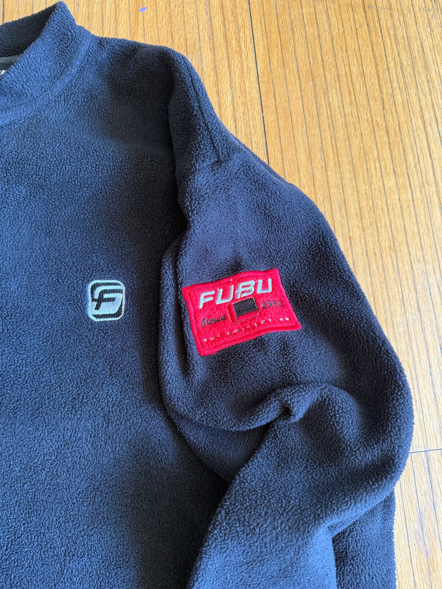 Vintage FUBU Black Embroidered Fleece Crewneck Sweatshirt- XL