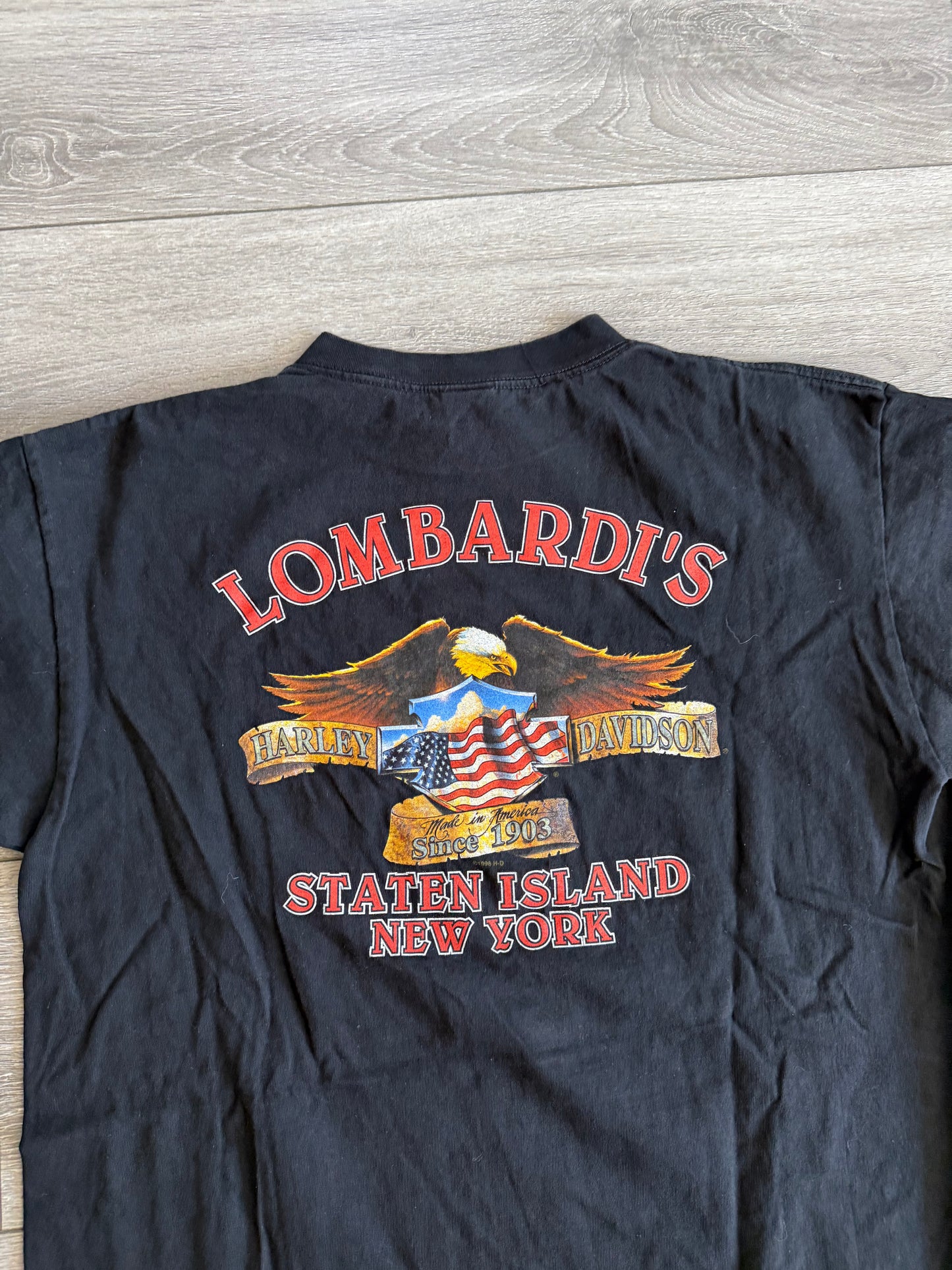 Vintage Harley Davidson Motorcycles Staten Island New York T-Shirt- XL
