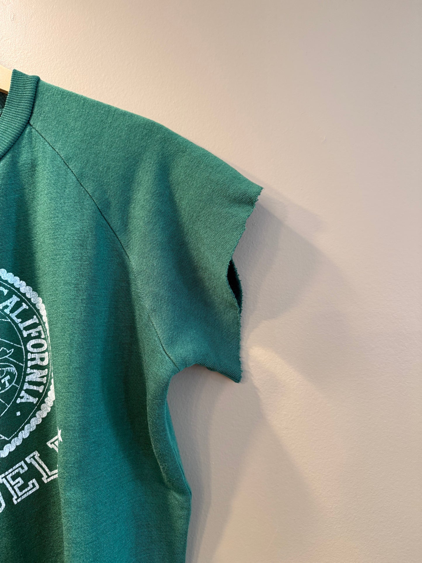 Vintage 80s UCLA Green Sweatshirt Cut-Off T-Shirt- L