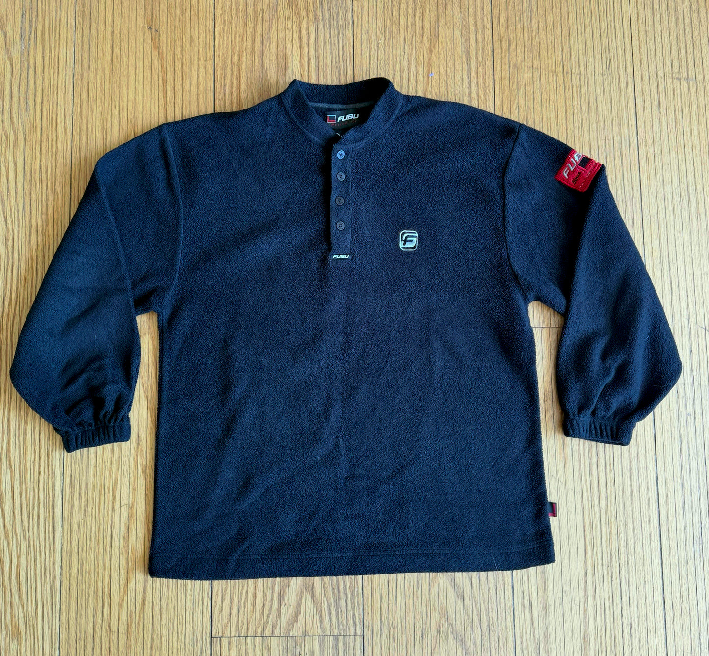 Vintage FUBU Black Embroidered Fleece Crewneck Sweatshirt- XL