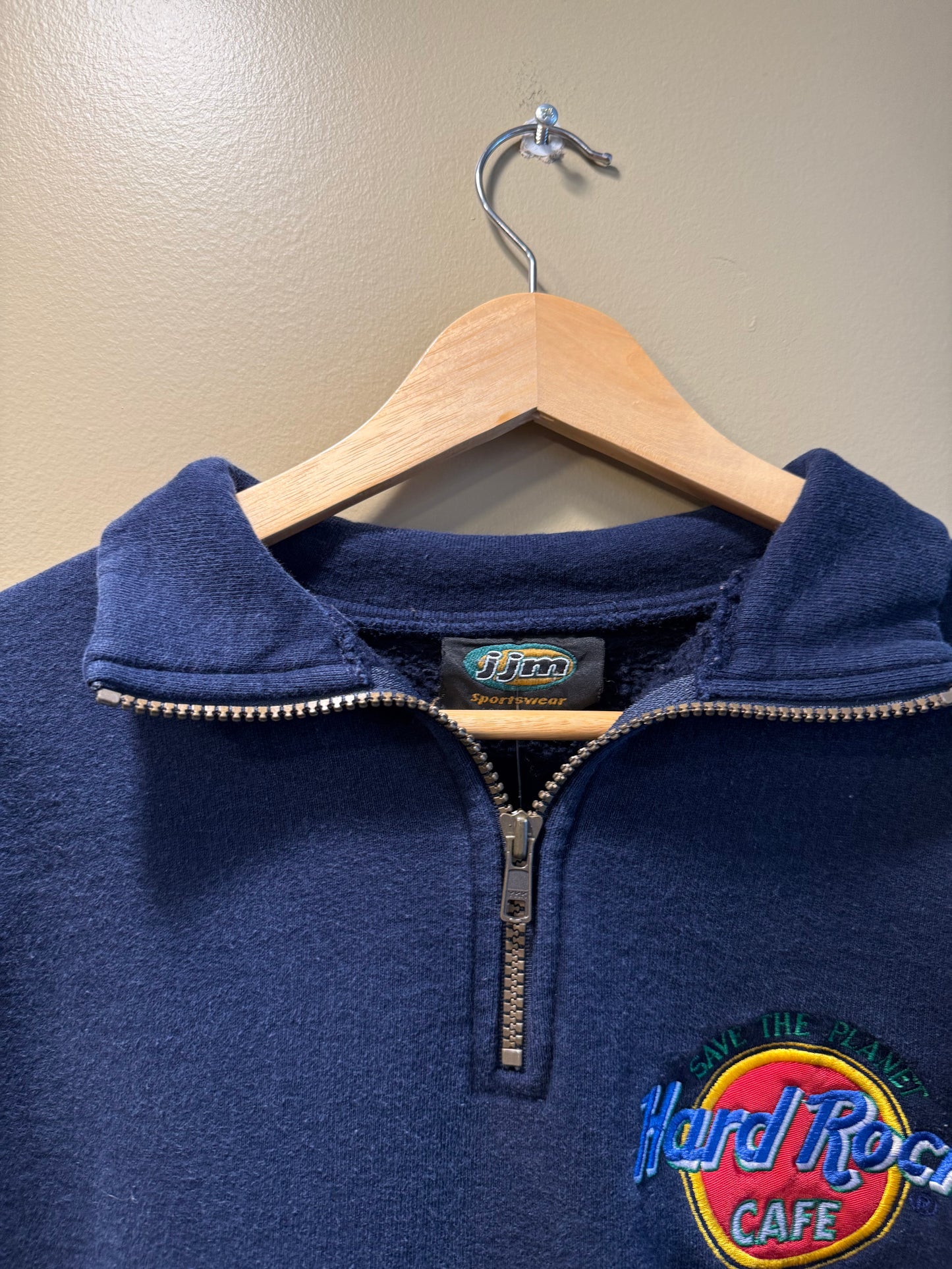 Vintage Hard Rock Cafe Niagara Falls Collared Quarter-Zip Sweatshirt- XXL