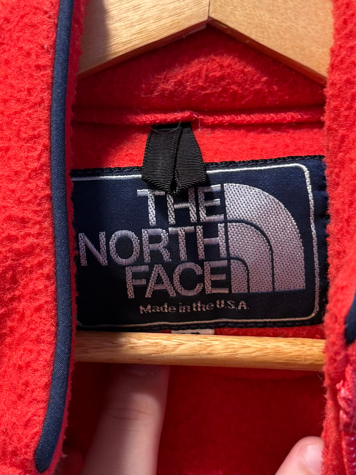 Vintage The North Face Red Zip-Up Fleece Jacket- S