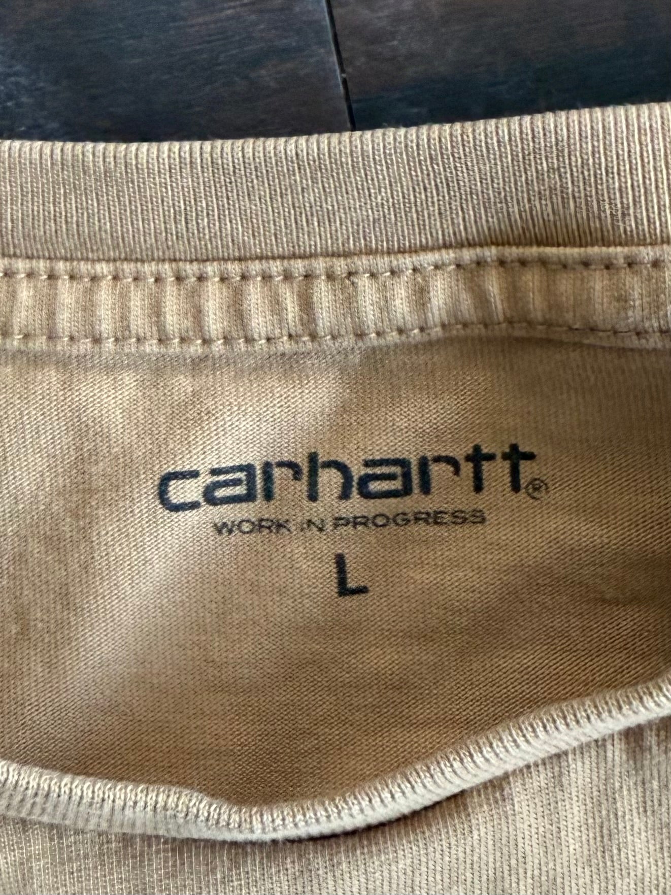 Carhartt Work In Progress Tan Logo T-Shirt- L