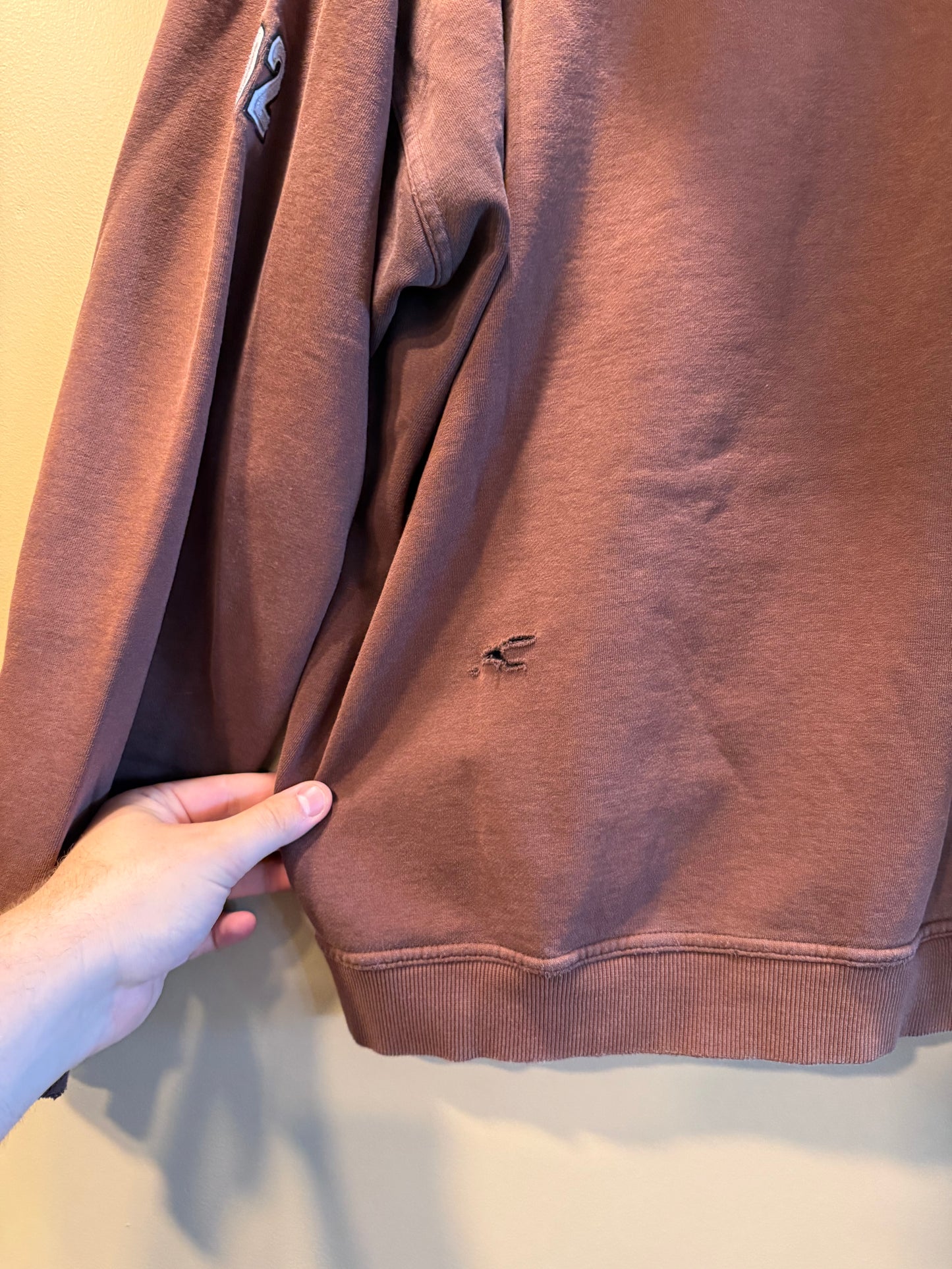 Vintage Element Skateboards Distressed Brown Zip-Up Hoodie Sweatshirt- XL