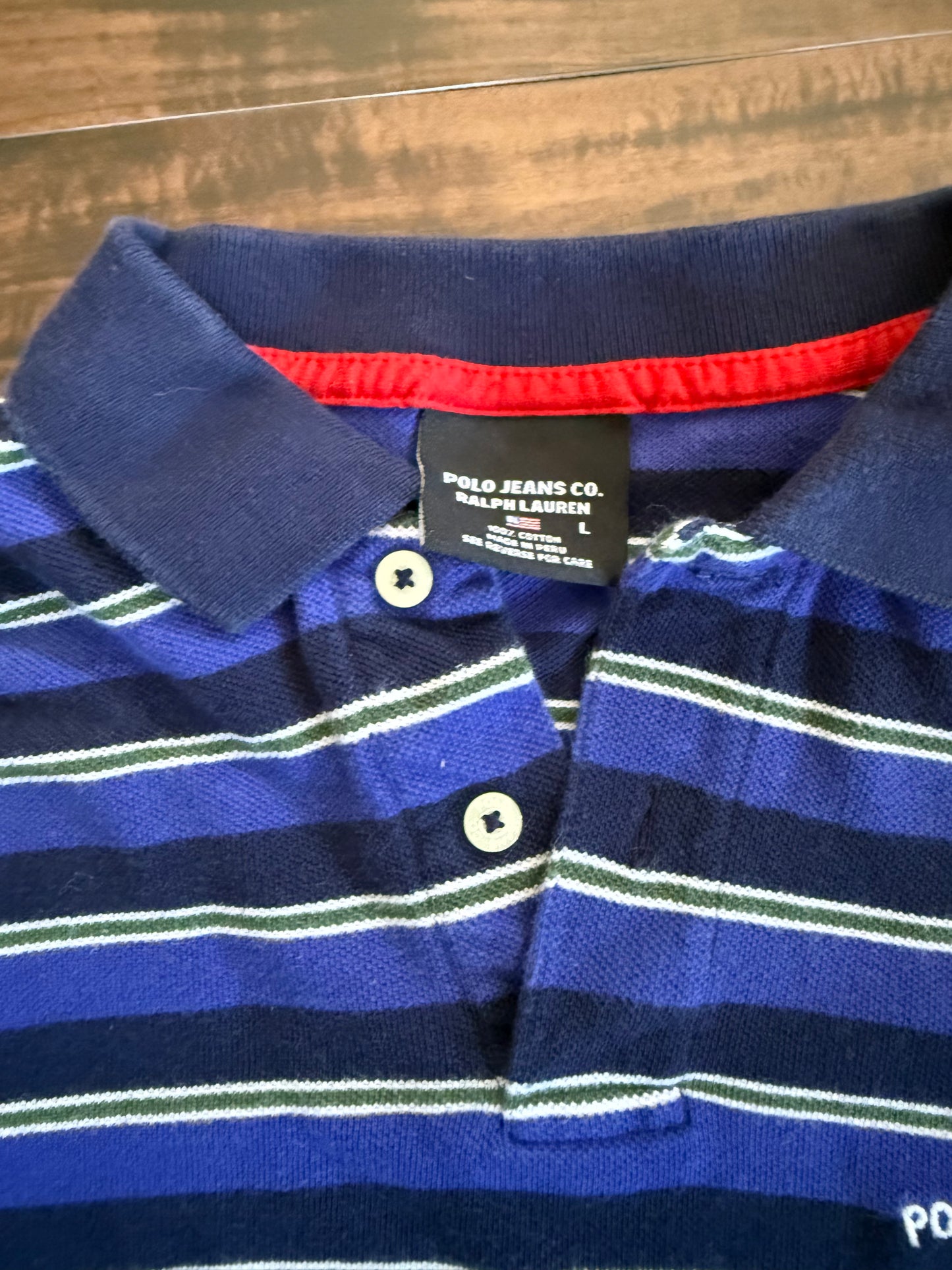 Vintage Polo Jeans Co. Striped Polo Shirt- M