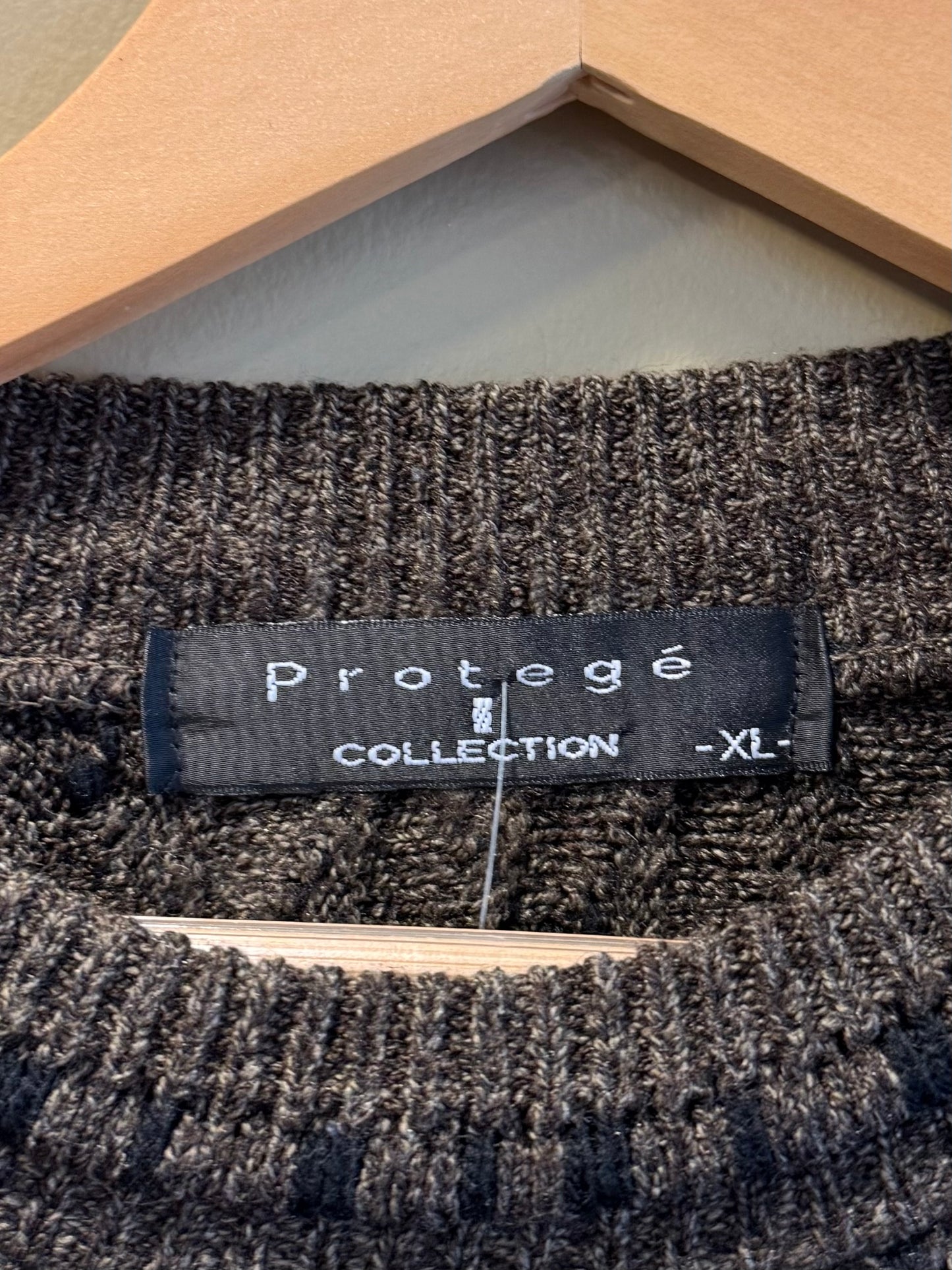 Vintage Protege 3D Knit Brown Sweater- XL