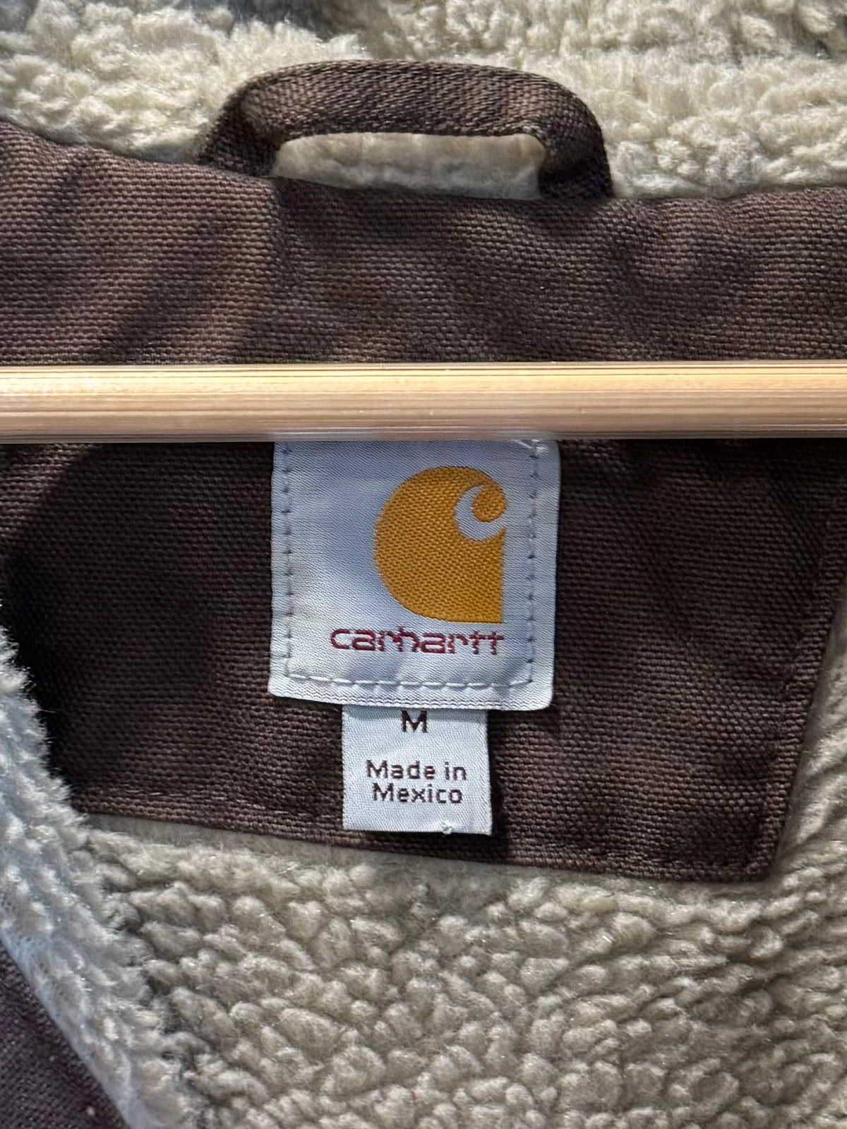Vintage Carhartt Dark Brown Sherpa Lined Zip-Up Jacket- M