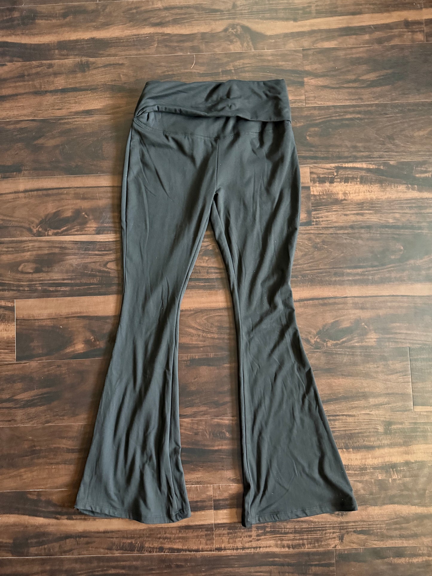 Baby Phat Rhinestone Roll Over Black Leggings- L