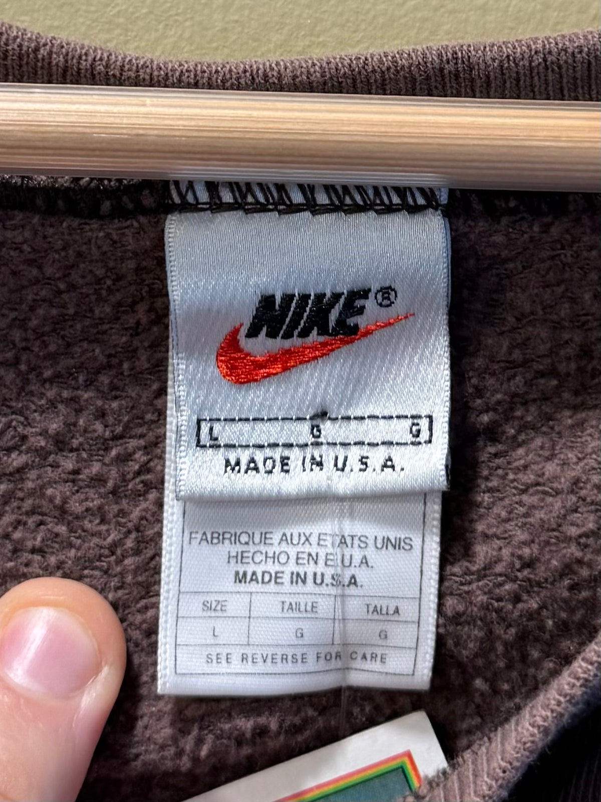 Vintage Nike Brown Swoosh Crewneck Sweatshirt- L/XL