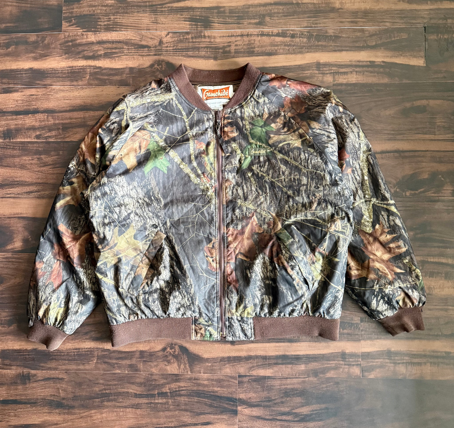 Vintage Gamehide Tree Camouflage Lightweight Windbreaker Bomber Jacket- XL