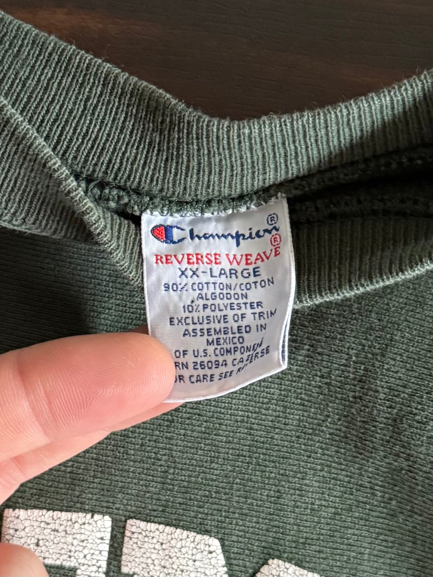 Vintage Champion Reverse Weave University of South Dakota Green Crewneck Sweatshirt- L