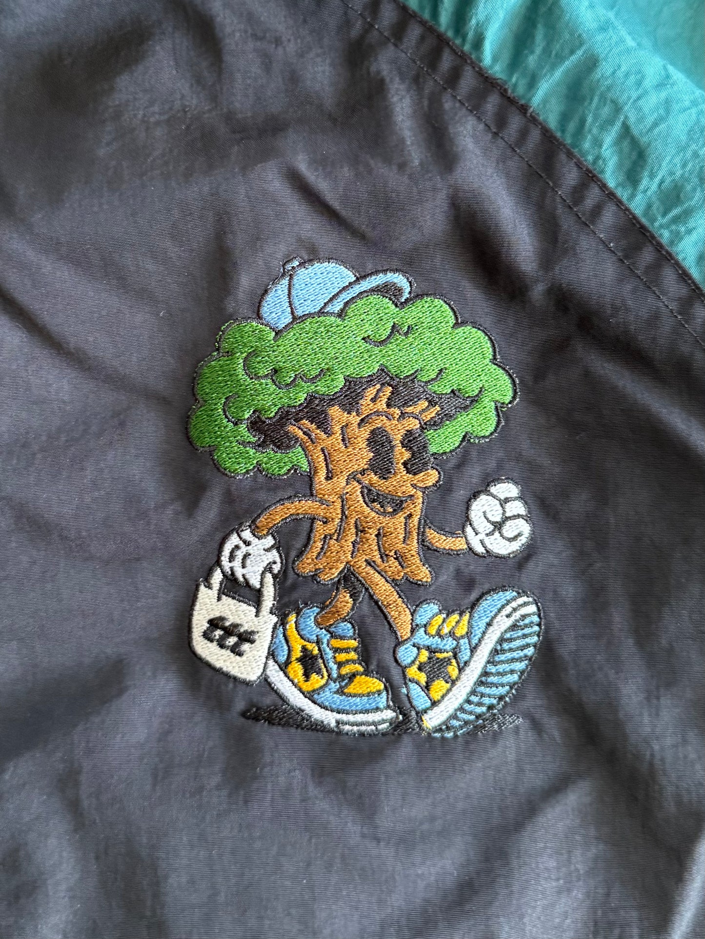 The Thrifting Tree Embroidered Multi-Color Windbreaker Jacket- XL