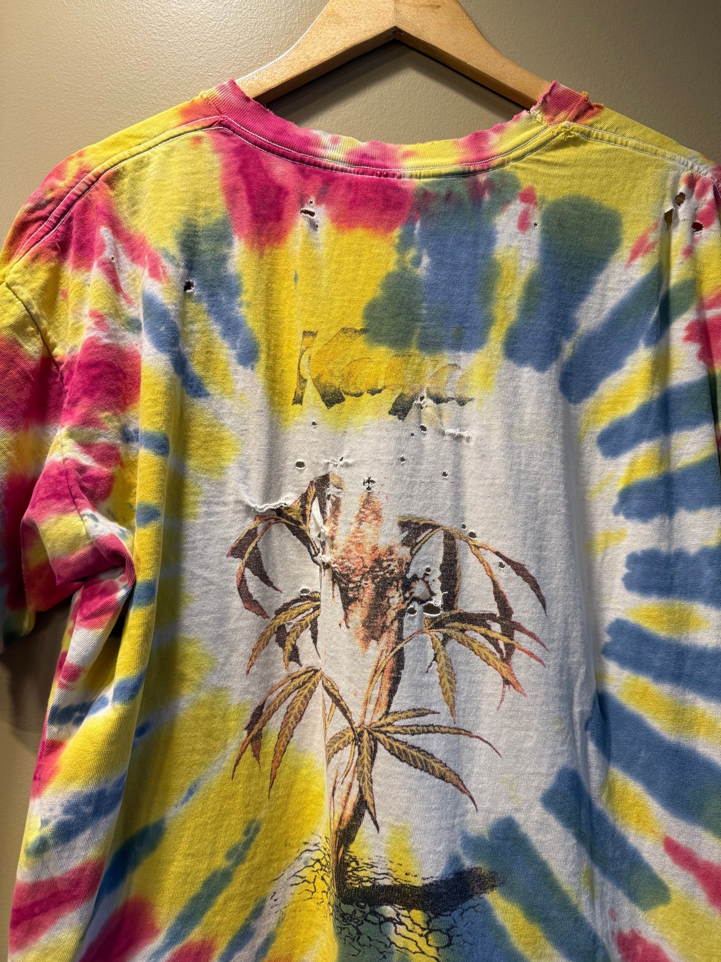 Vintage Bob Marley Tie Dye Kaya Weed T-Shirt- XL