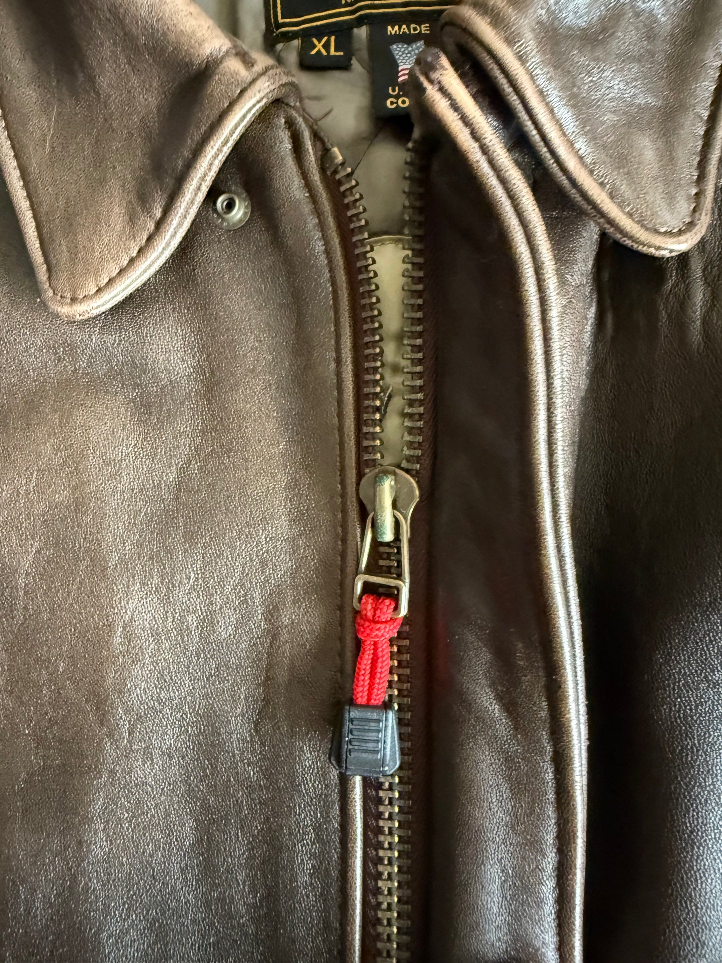Cockpit NYC A-2 Air Force Army Lambskin Leather Jacket- XL
