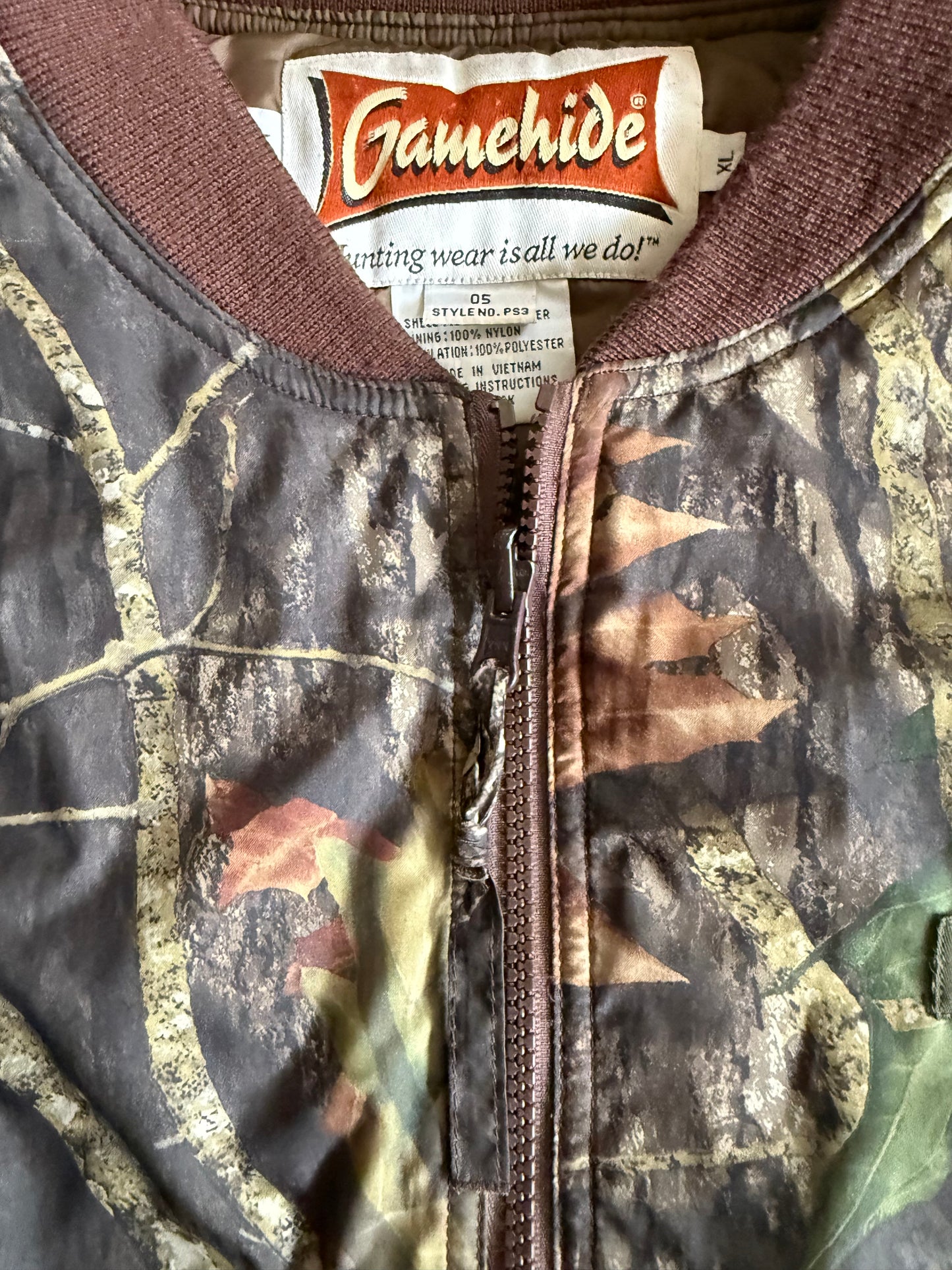Vintage Gamehide Tree Camouflage Lightweight Windbreaker Bomber Jacket- XL