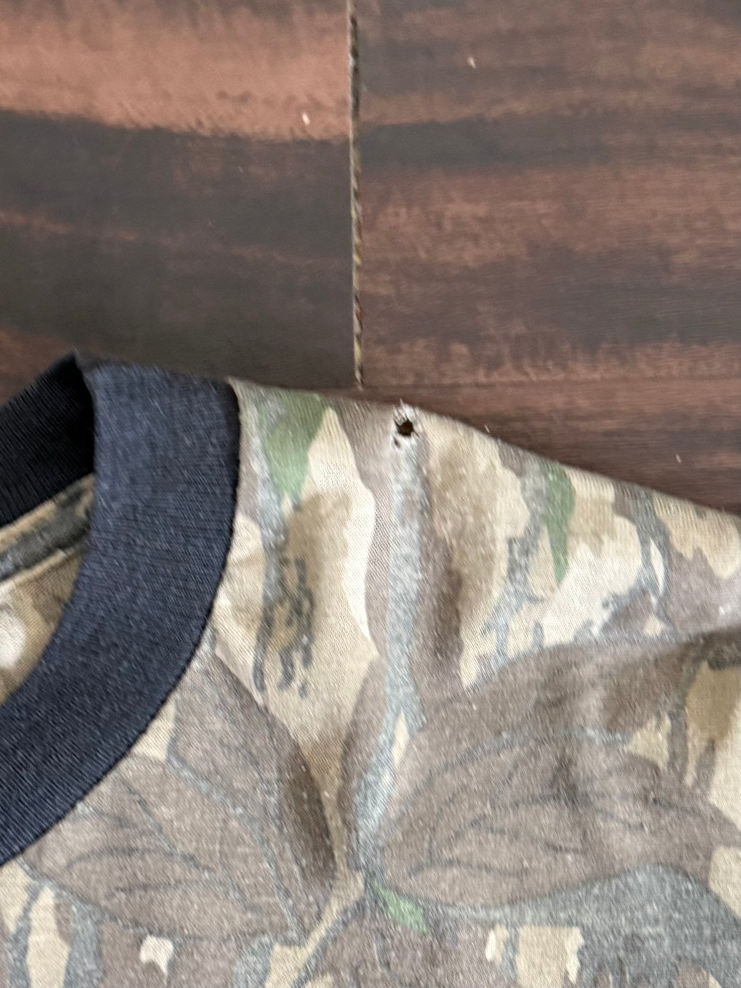 Vintage Real Tree Camouflage Long Sleeve Pocket T-Shirt- XL