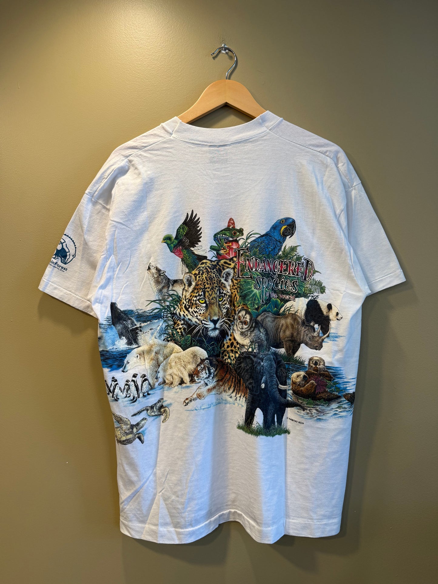 Vintage Endangered Species of the World Wrap-Around T-Shirt- L/XL